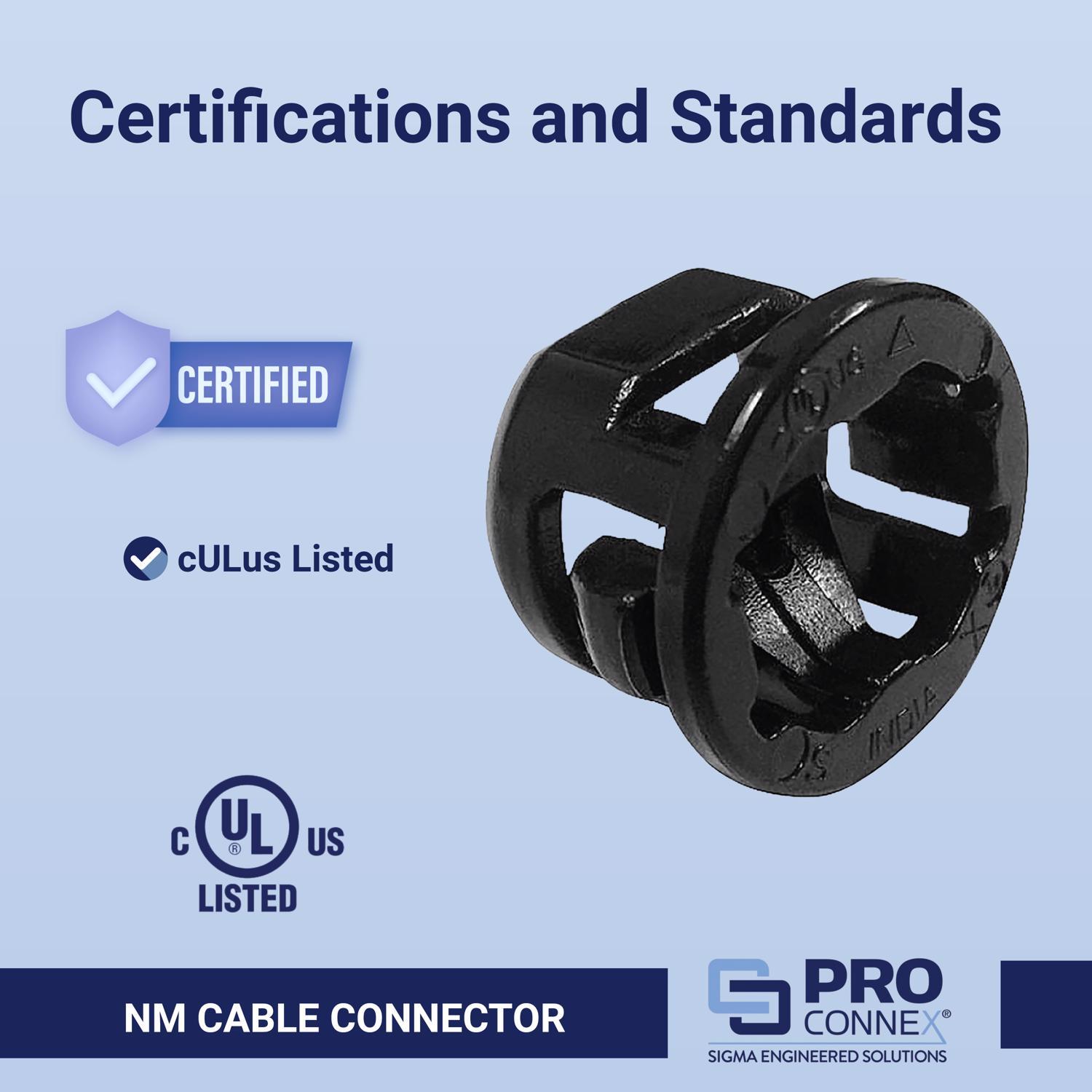 Sigma Engineered Solutions ProConnex NM Cable Cable Connector 1/2 in. D 100 pk
