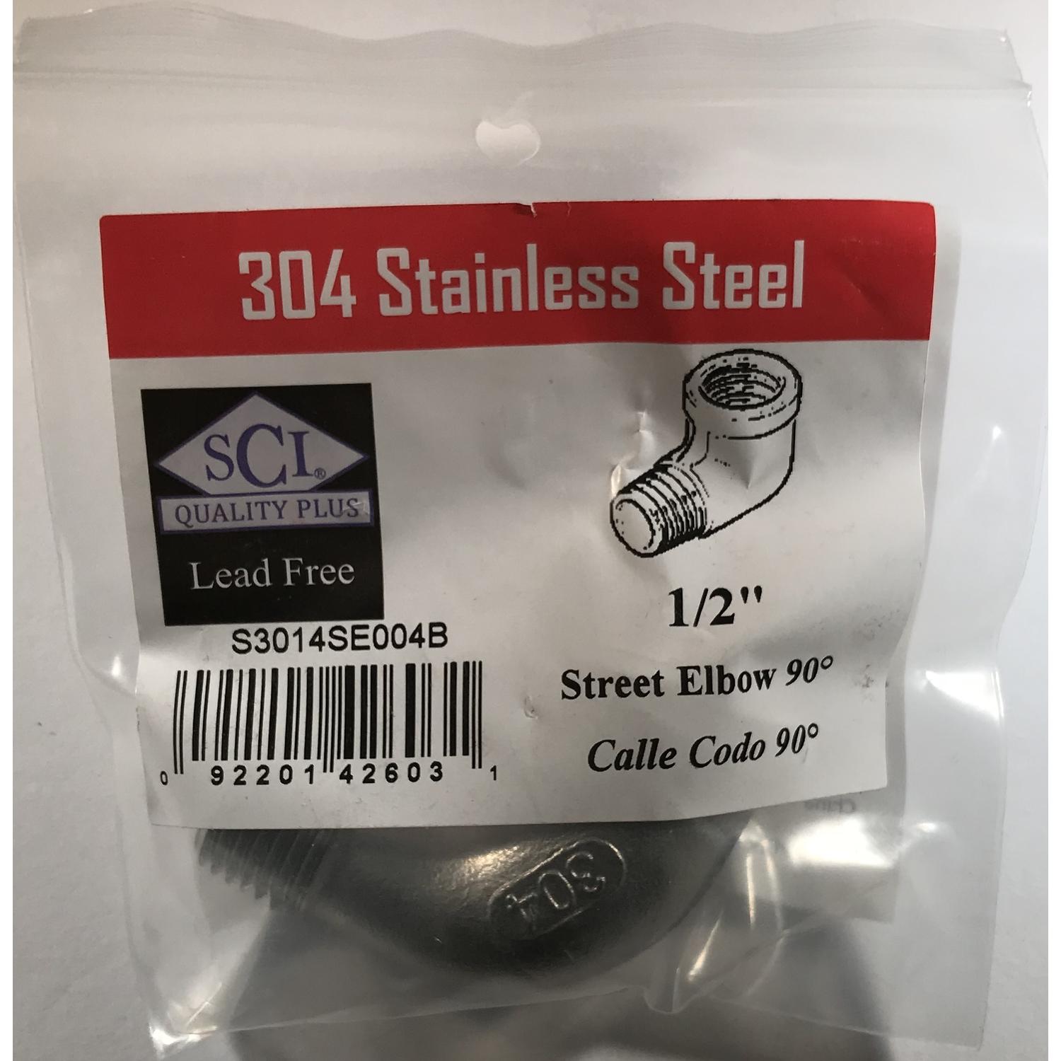 Smith-Cooper 1/2 in. FPT X 1/2 in. D FPT Stainless Steel 90 Degree Street Elbow