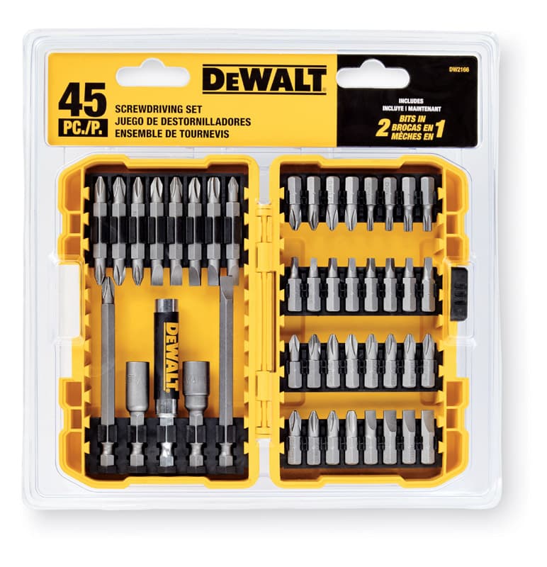 DeWalt 2 in. L Screwdriving Set Heat-Treated Steel 45 pc