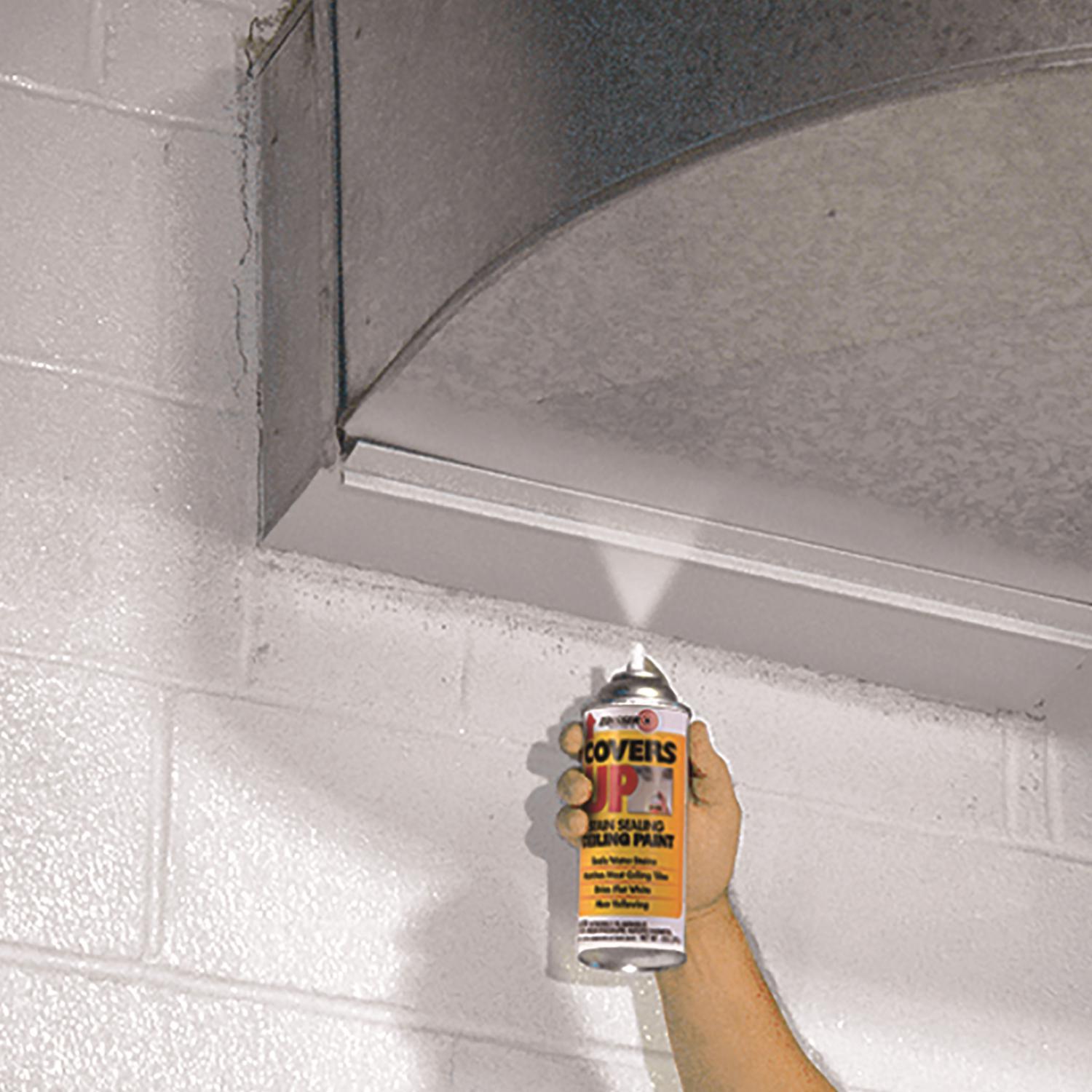 Zinsser Covers Up White Flat Solvent-Based Acrylic Ceiling Paint and Spray Primer 13 oz