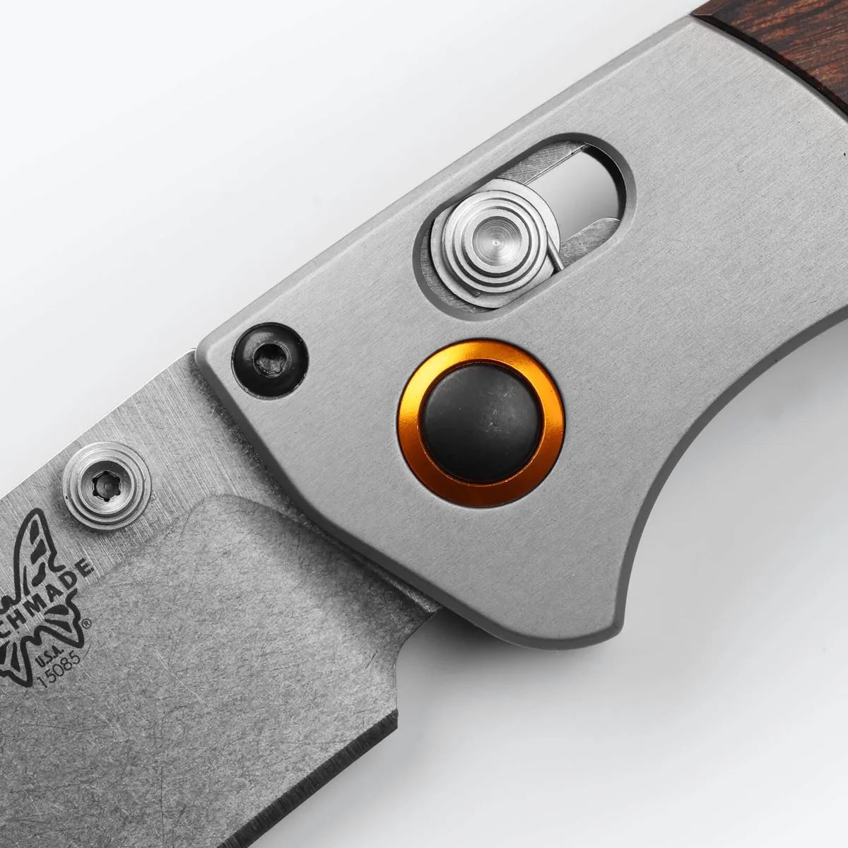 Benchmade Mini Crooked River Gray Aluminum & Wood