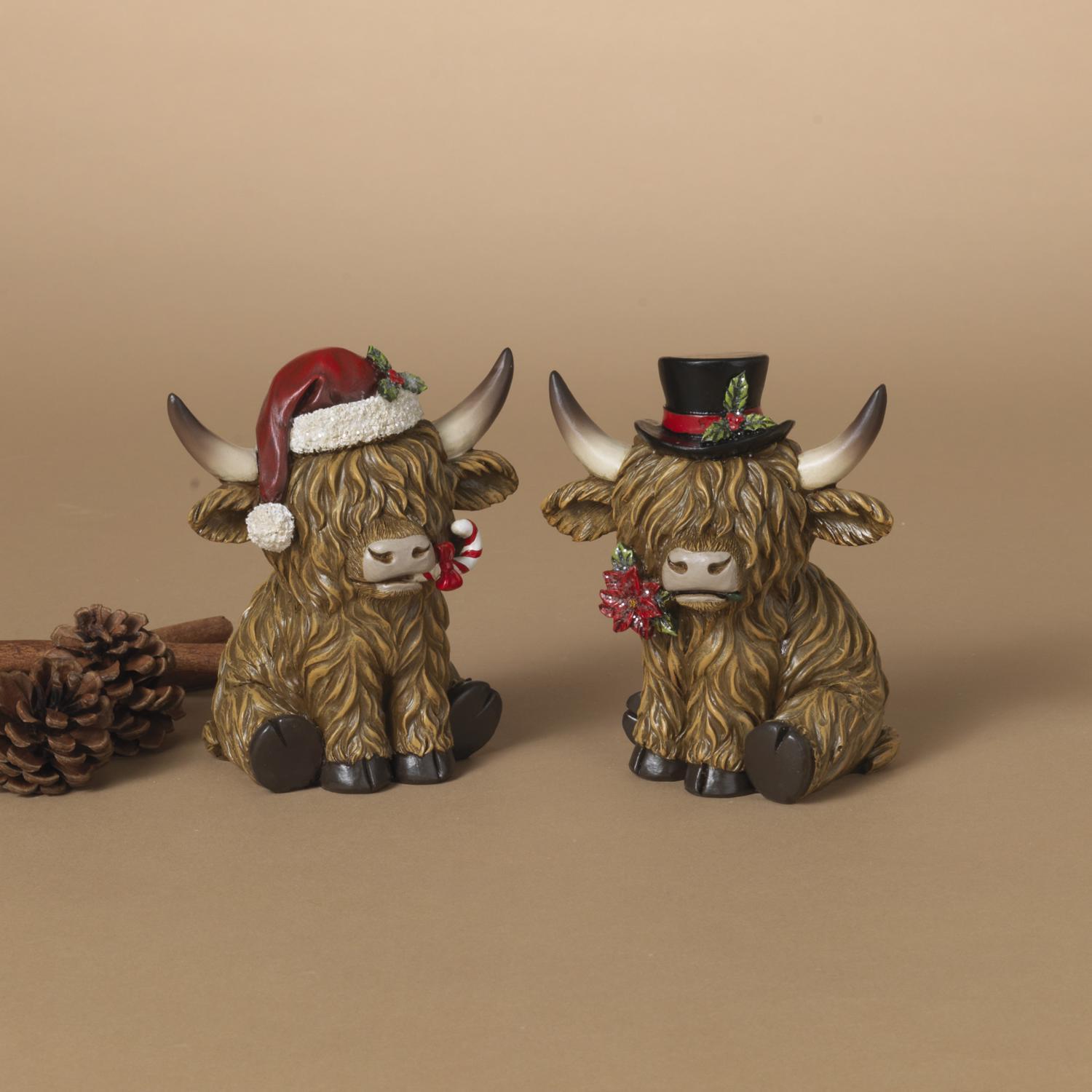 Gerson Assorted Holiday Cows Table Decor