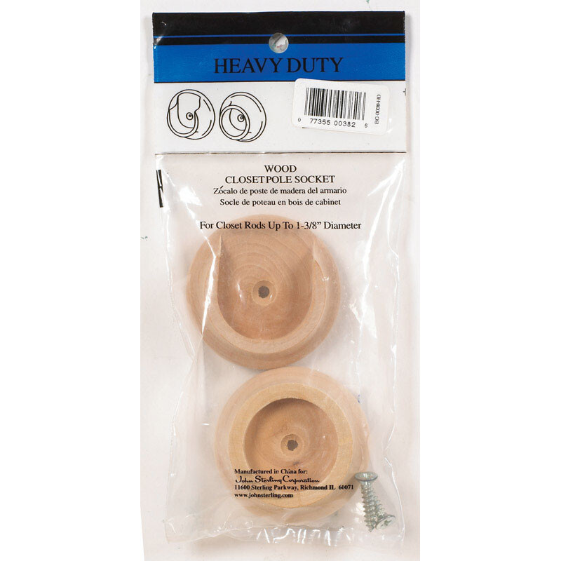 John Sterling 1-3/8 in. Dia. x 1-3/8 in. L x 1-3/8 in. L Brass Wood Pole Sockets