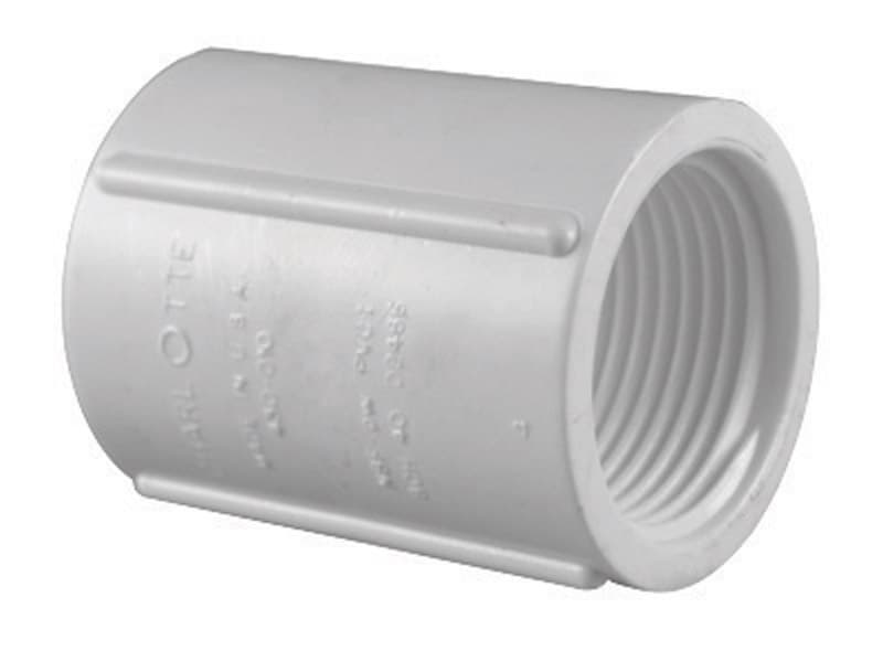 Charlotte Pipe Schedule 40 3/4 in. FPT X 3/4 in. D FPT PVC Coupling 1 pk