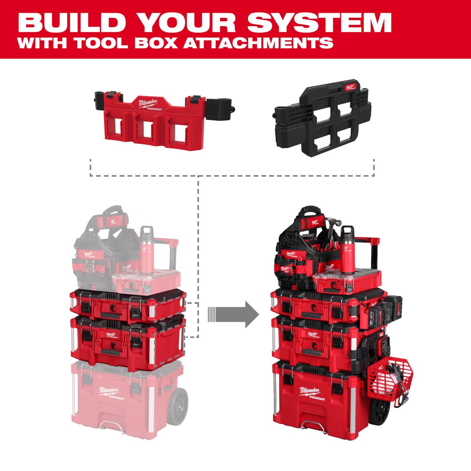 Milwaukee Packout 5.5 in. W X 6 in. H Tool Box Attachment M12 Battery Rack Black/Red