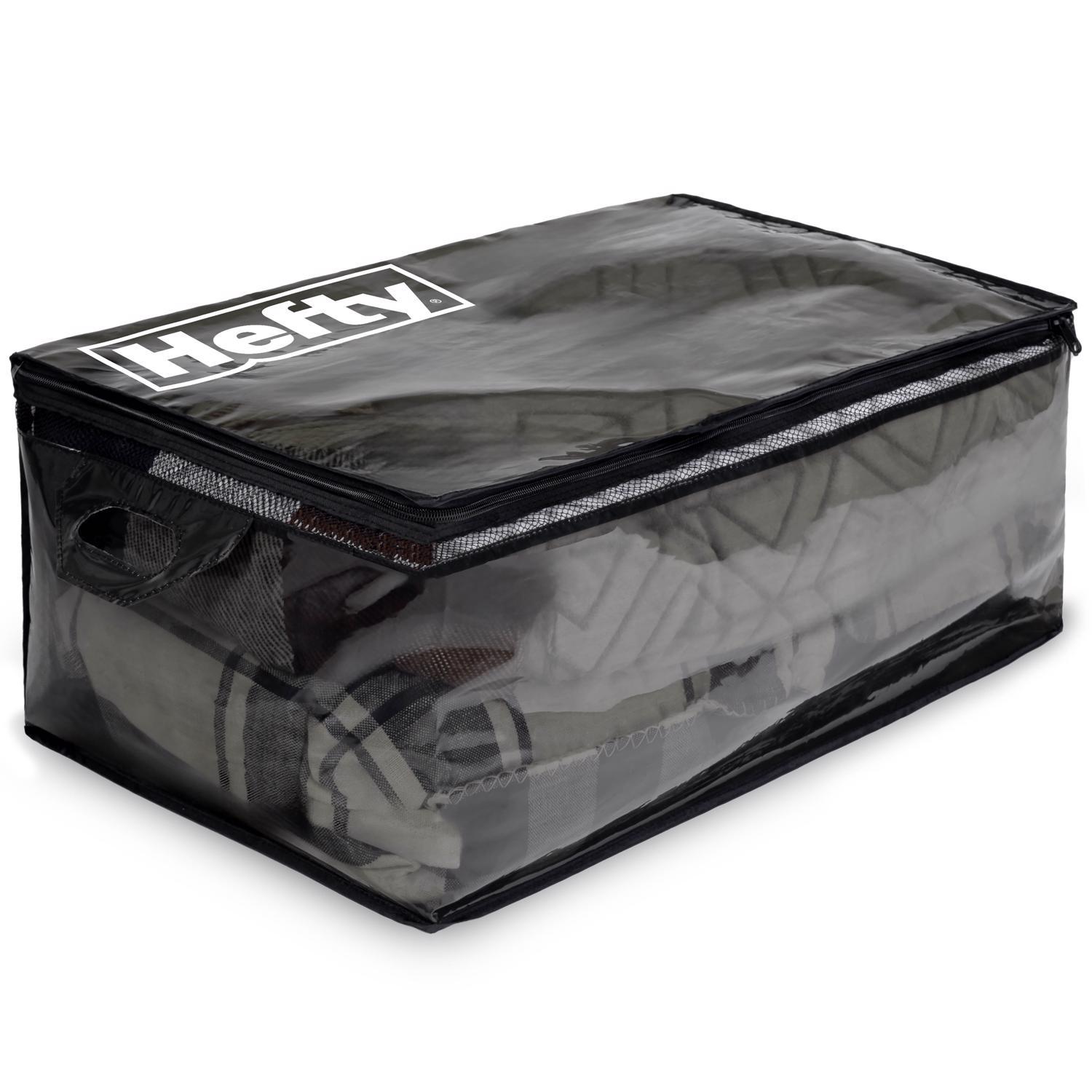 Hefty Black/Clear Flexible Tote w/Handle 26 in. H X 12 in. W X 16 in. D Stackable