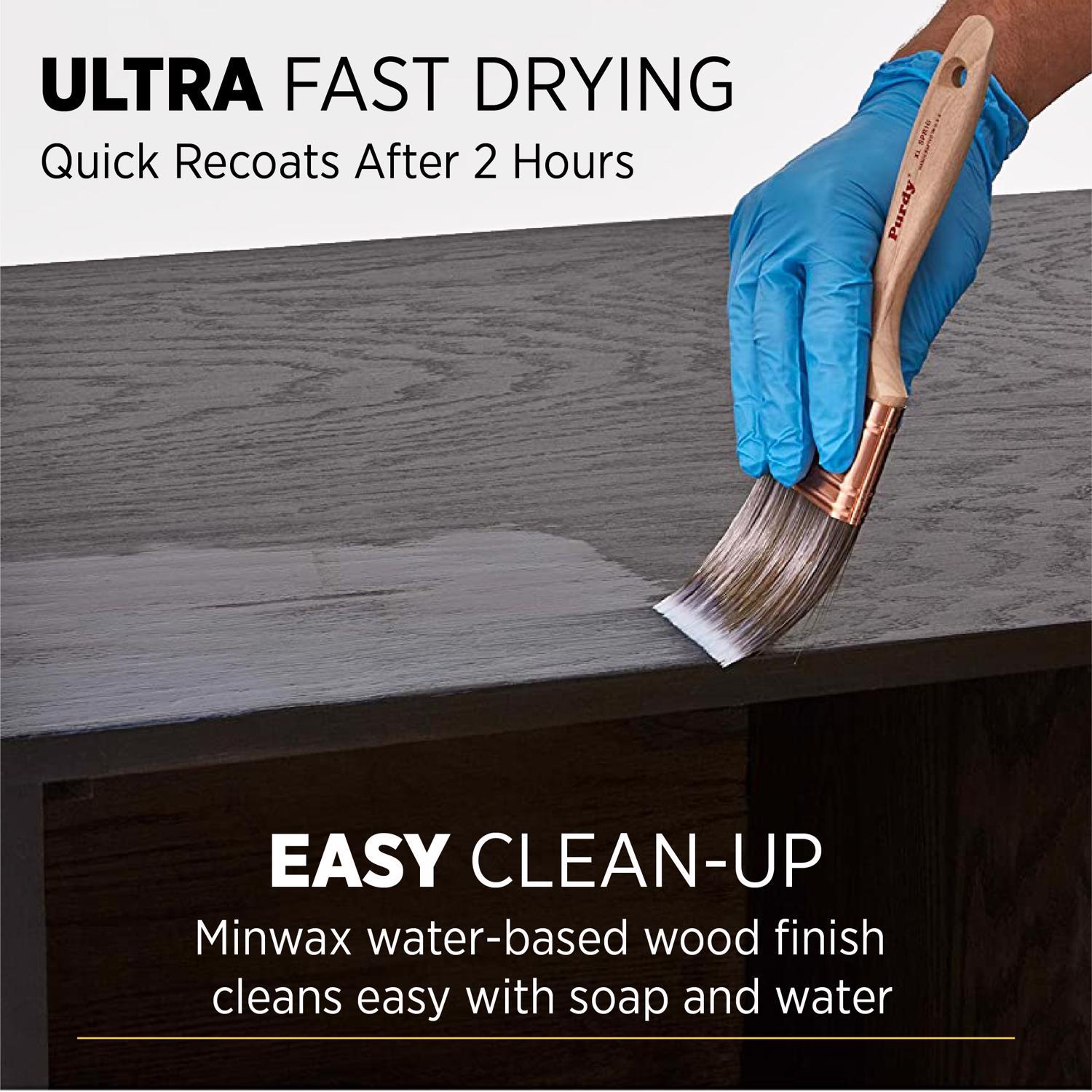 Minwax Polycrylic Semi-Gloss Crystal Clear Water-Based Polyurethane 1 gal