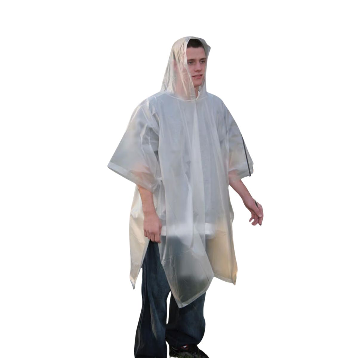 Boulder Creek Clear Vinyl Rain Poncho One Size Fits All 10 mil