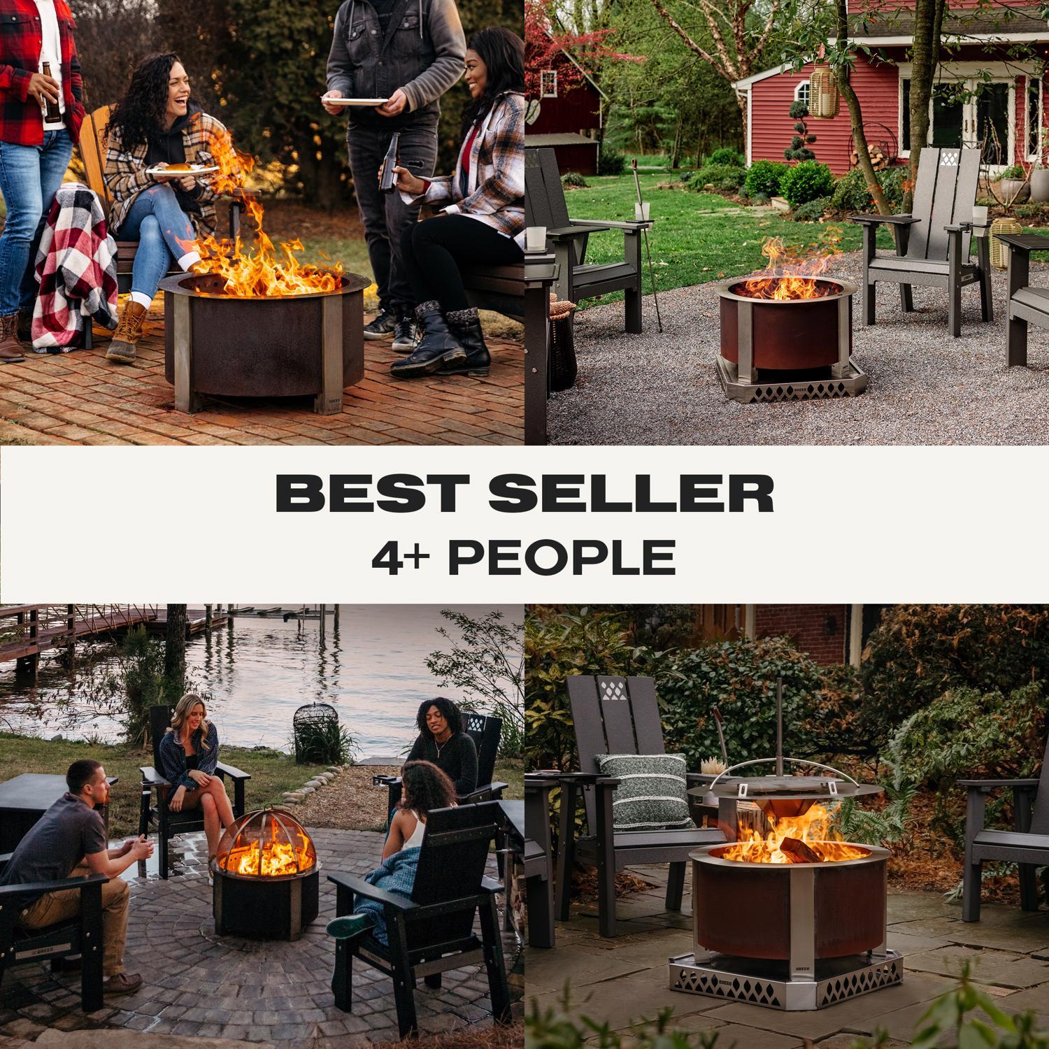 Breeo X Series 24 Corten Smokeless Fire Pit 24 in. W Corten Steel Outdoor Round Wood Fire Pit