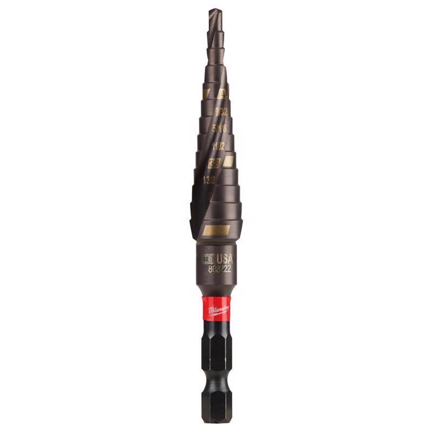 Milwaukee Shockwave #1 X 3.75 in. L High Speed Steel Impact Step Drill Bit Quick-Change Hex Shank 1