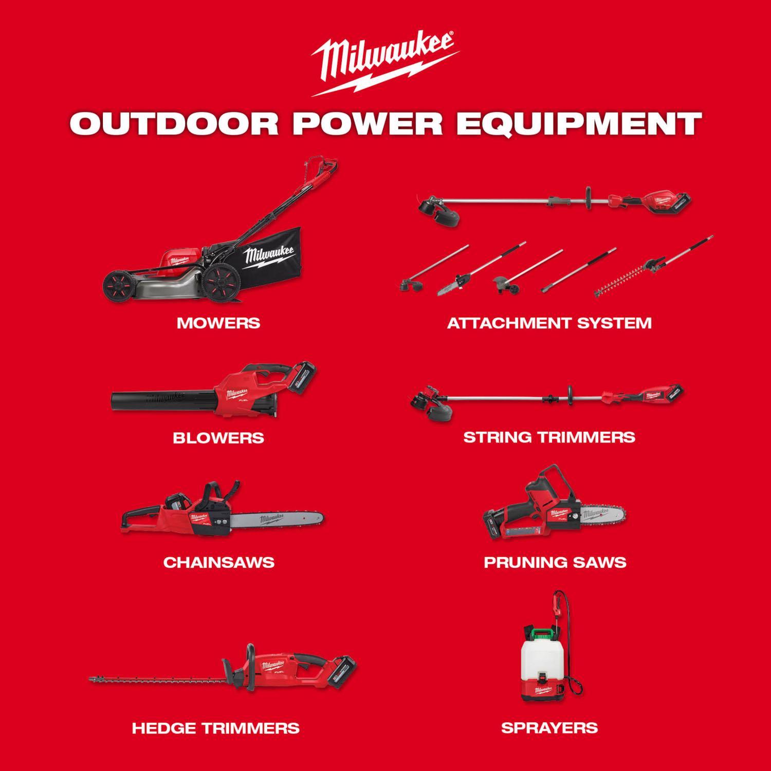 Milwaukee M18 FUEL Quik Lok 3000 21 16 in. 18 V Battery Trimmer and Blower Combo Kit Battery Char Stine Home Yard The Family You Can Build Around