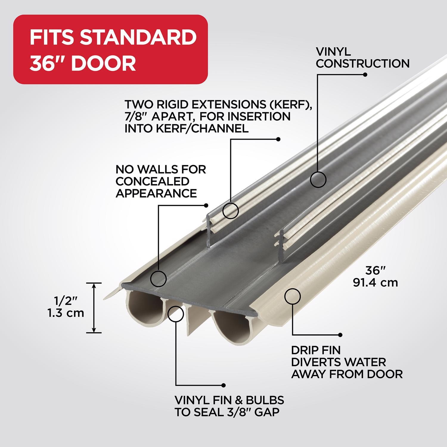 M-D Building Products Beige Vinyl Under Door Seal For Doors 36 in. L X 0.5 in.