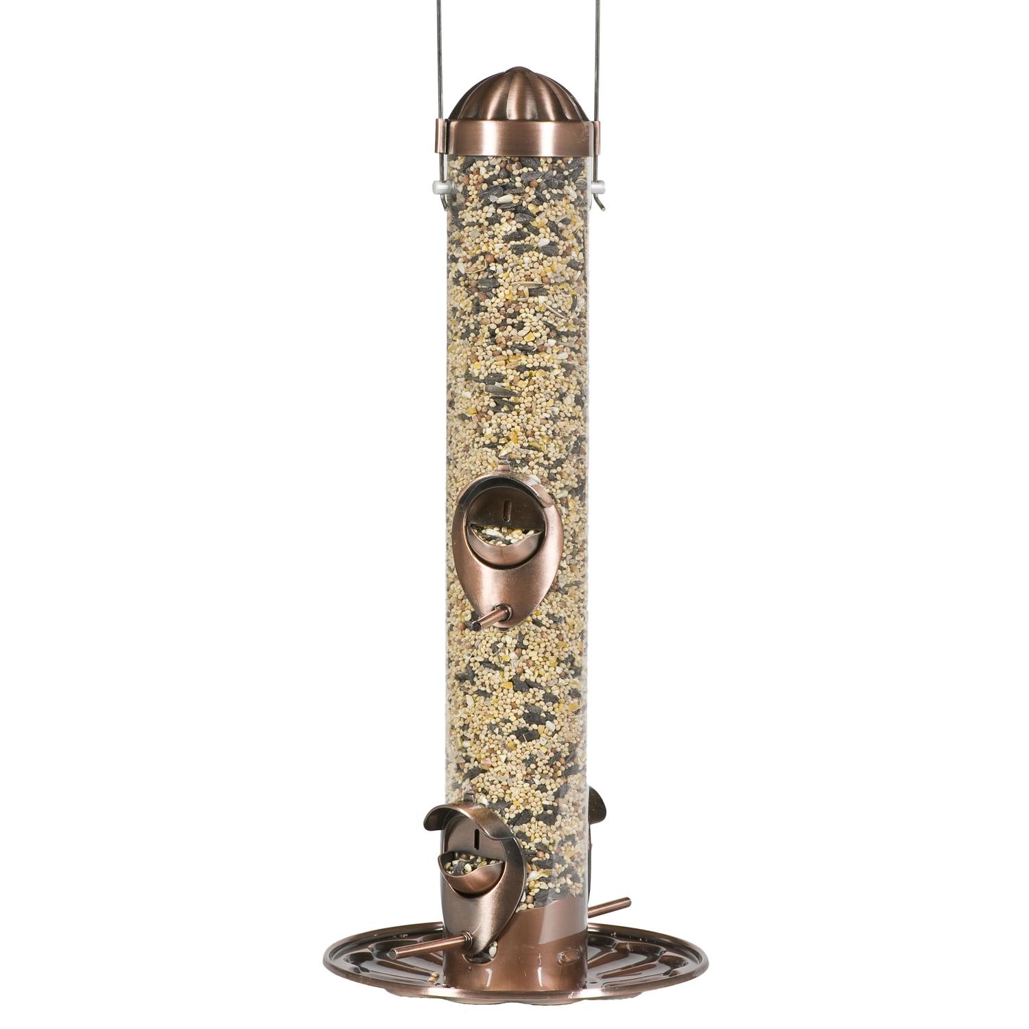 Perky-Pet Wild Bird and Finch 1.8 lb Copper Bird Feeder 4 ports