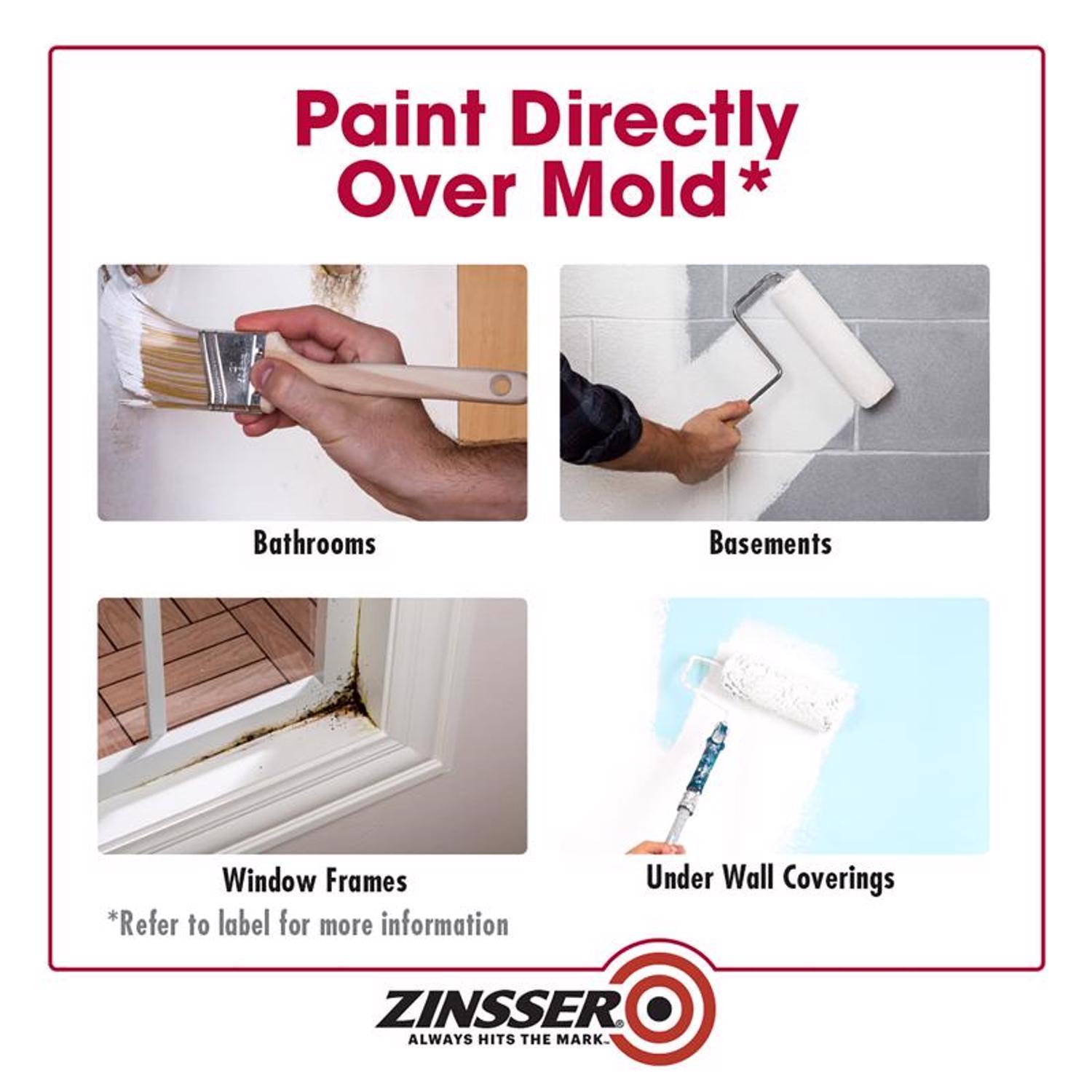 Zinsser White Water-Based Acrylic Mold Killing Primer 1 qt
