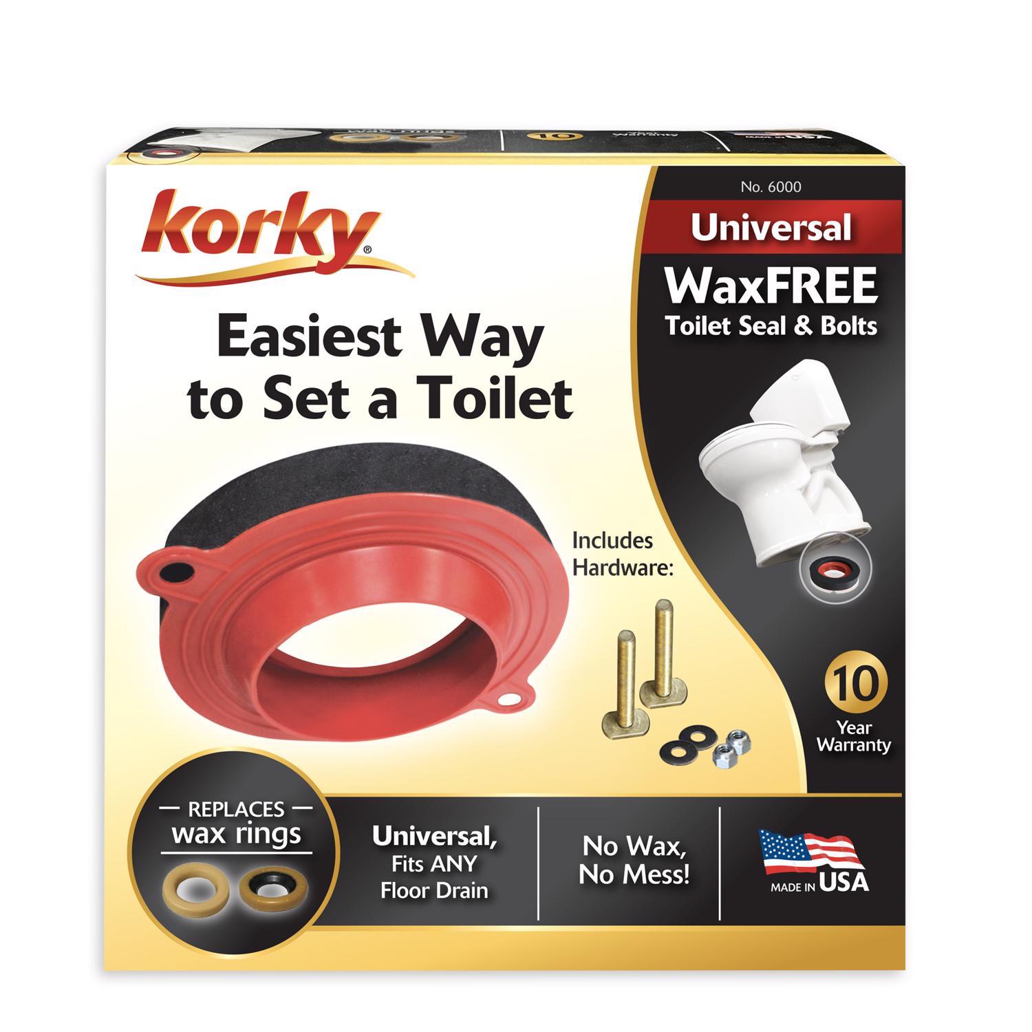Korky Wax Free Toilet Seal Rubber and Foam For Universal
