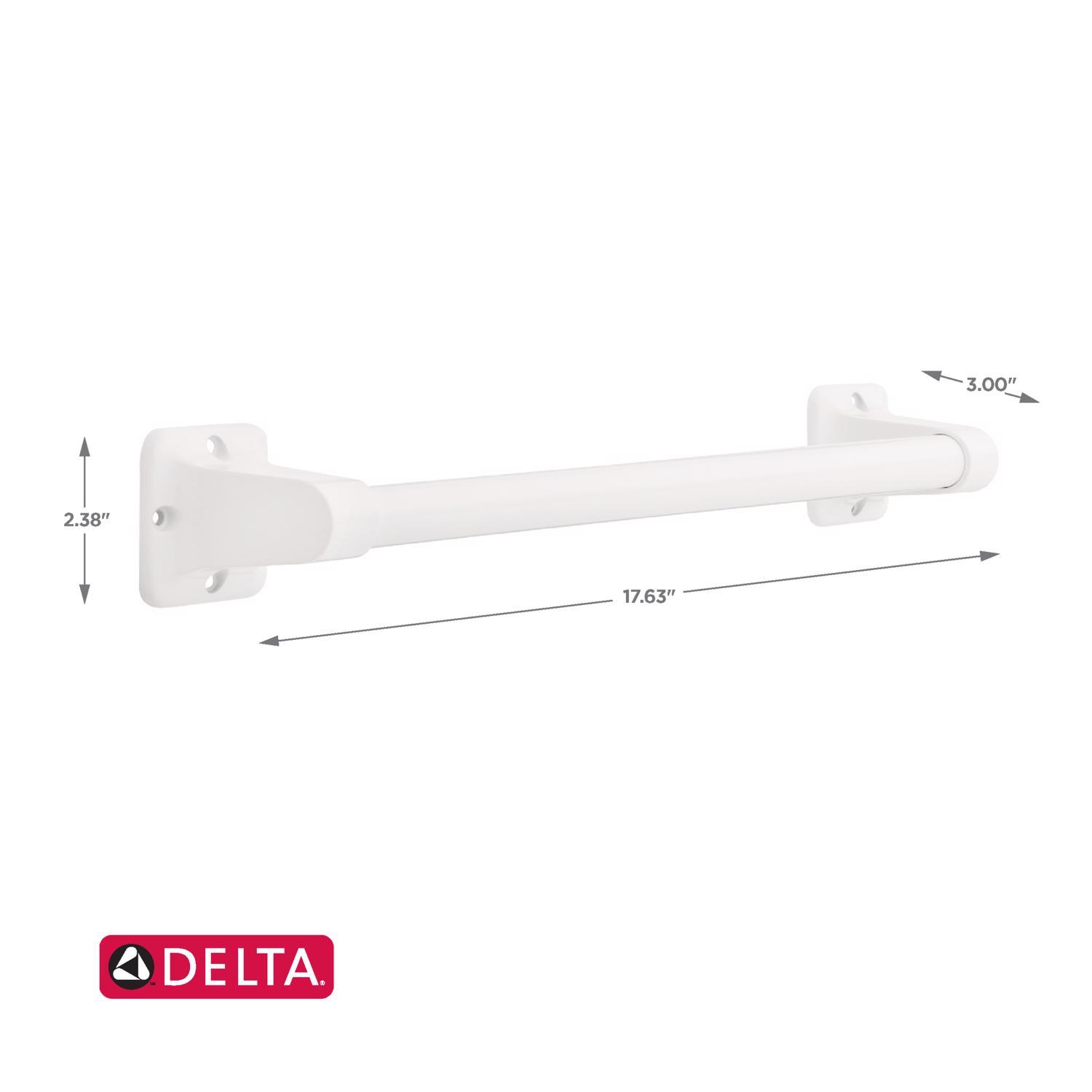 Delta Grab Bar White Stainless Steel 17.63 in. L