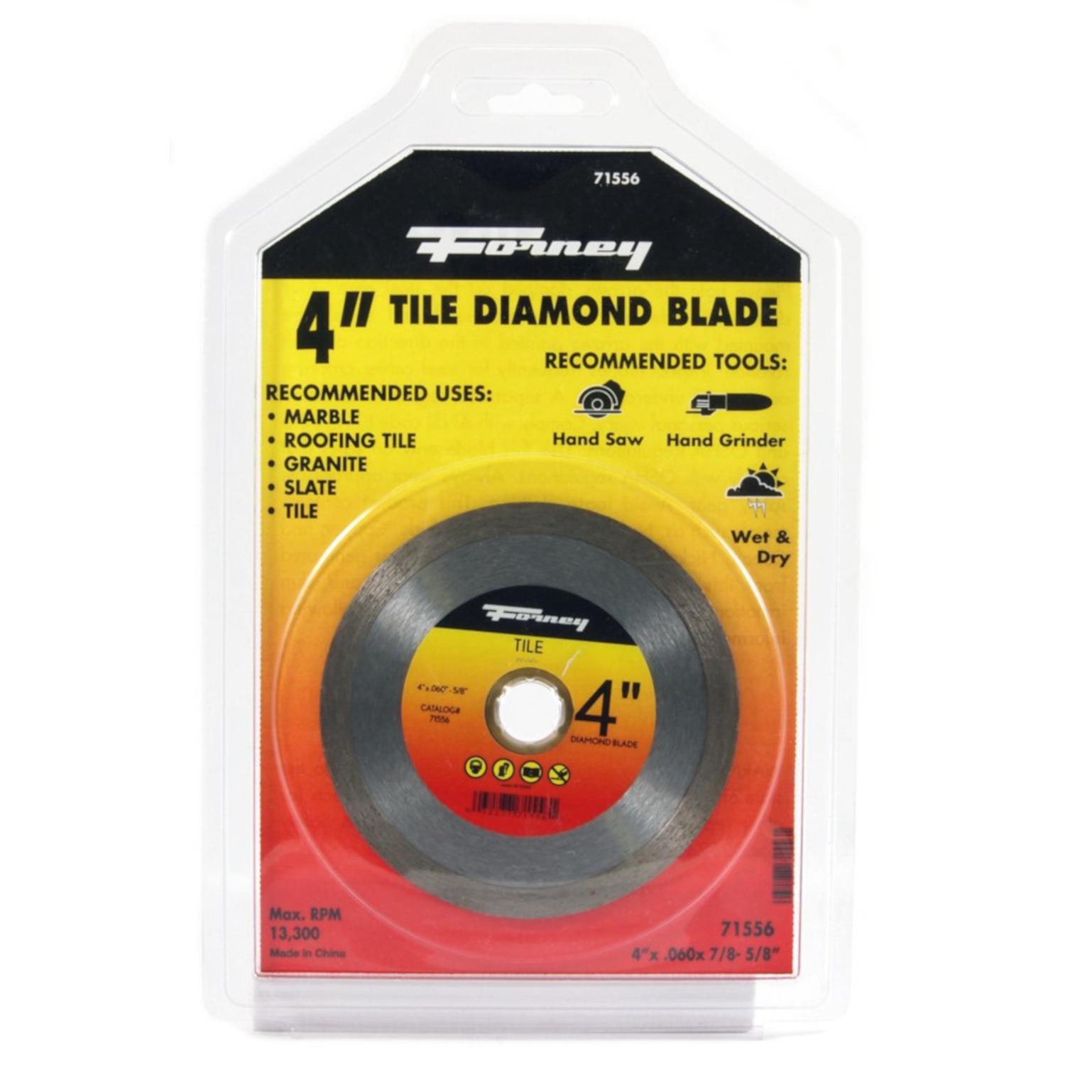 Forney 4 in. D X 5/8 in. Tile Cutting Diamond Continuous Rim Circular Saw Blade 1 pc