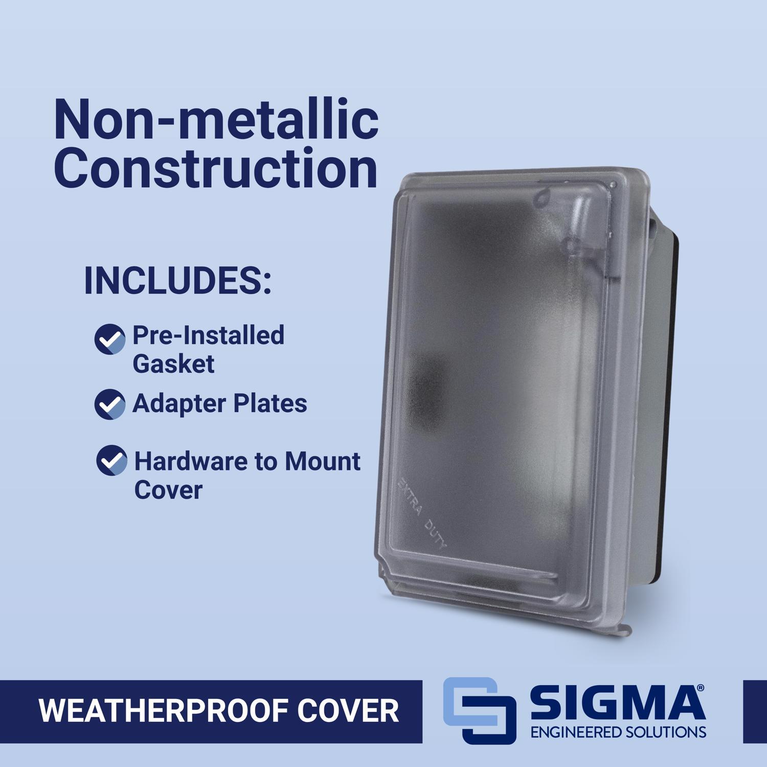 Sigma Engineered Solutions Rectangle Plastic 1 gang 5.98 in. H X 4.02 in. W Weatherproof Cover