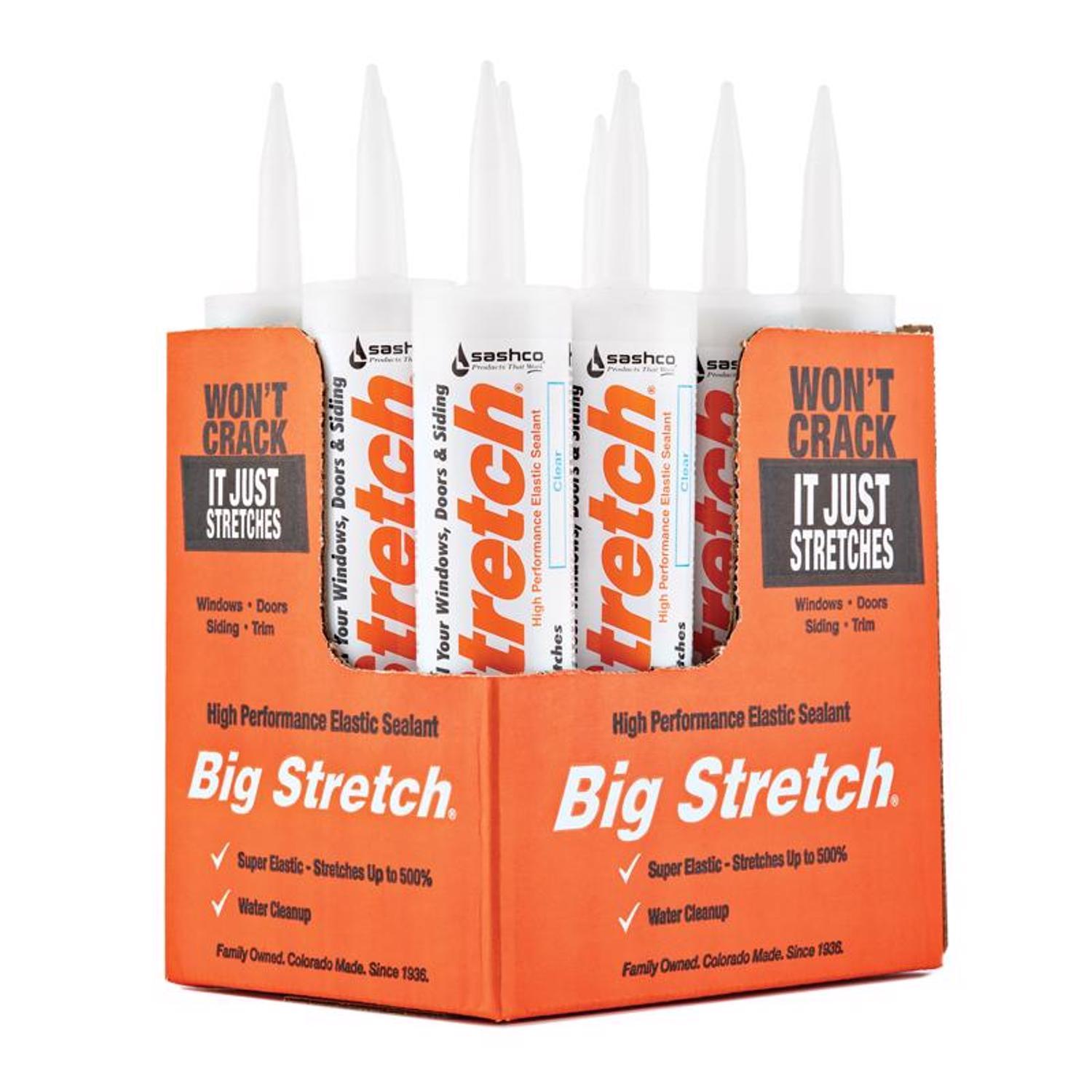 Sashco Big Stretch Clear Elastomeric Acrylic Latex Door/Siding/ Window Caulk 10.5 oz