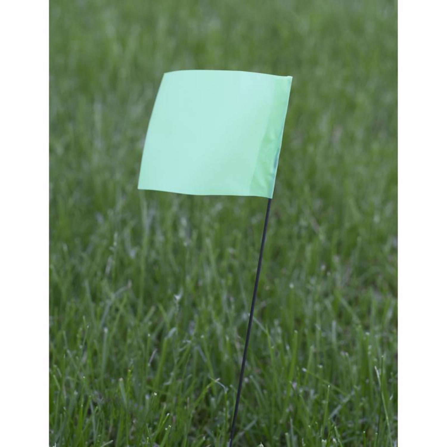 C.H. Hanson 15 in. Fluorescent Lime Marking Flags Polyvinyl 10 pk