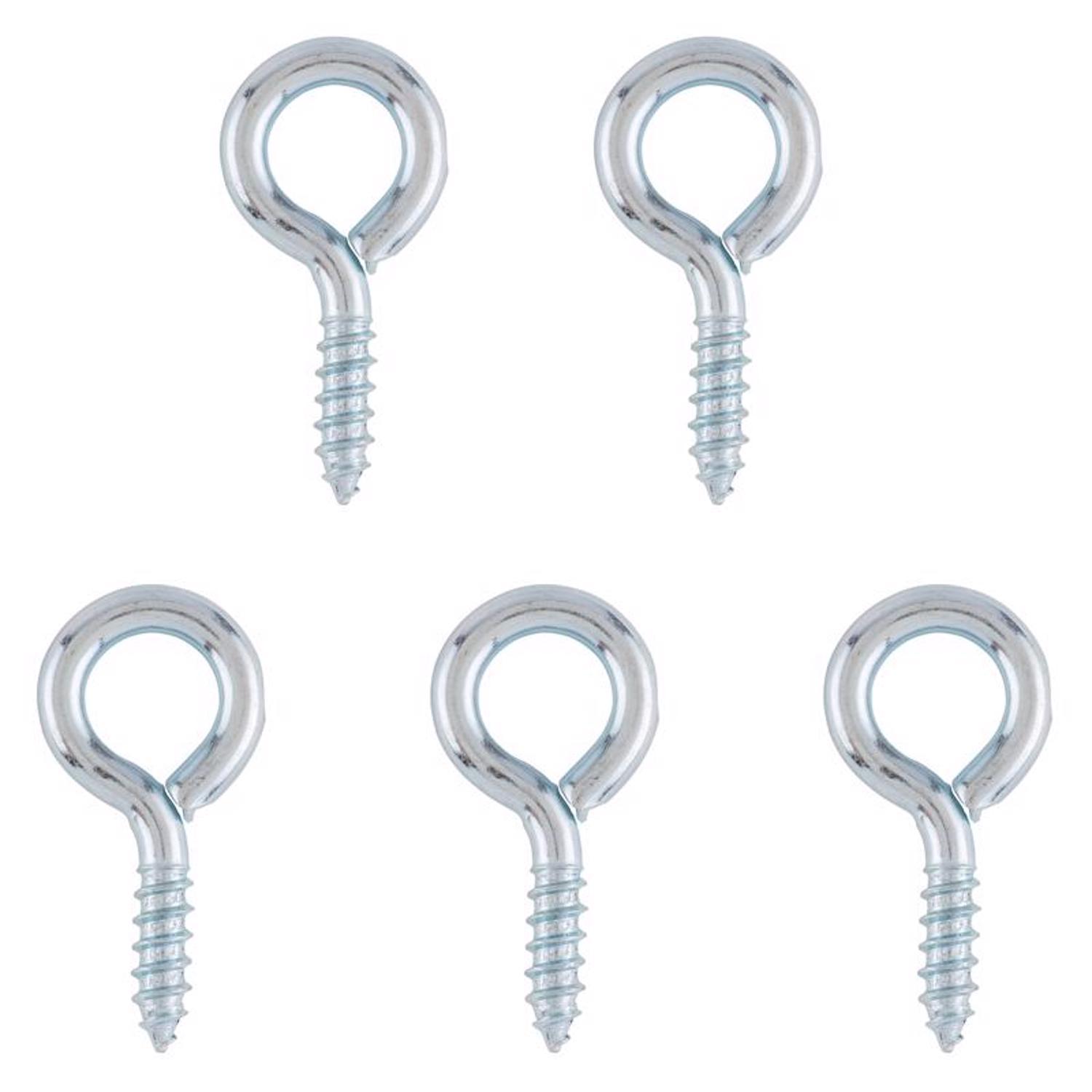 Ace 1/4 in. D X 1-13/16 in. L Zinc-Plated Steel Screw Eye 80 lb. cap. 5 pk