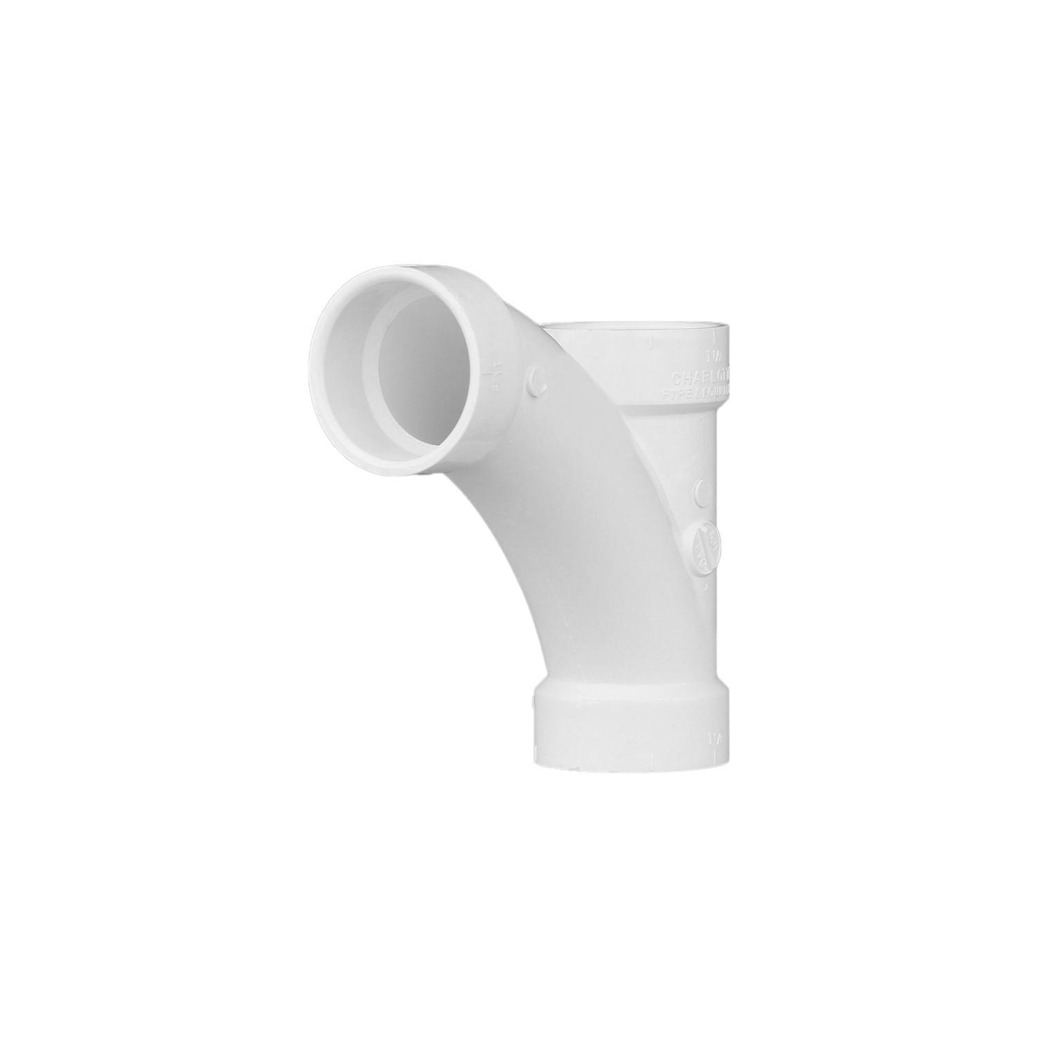 Charlotte Pipe Schedule 40 1-1/2 in. Hub X 1-1/2 in. D Hub PVC Long Turn Wye 1 pk