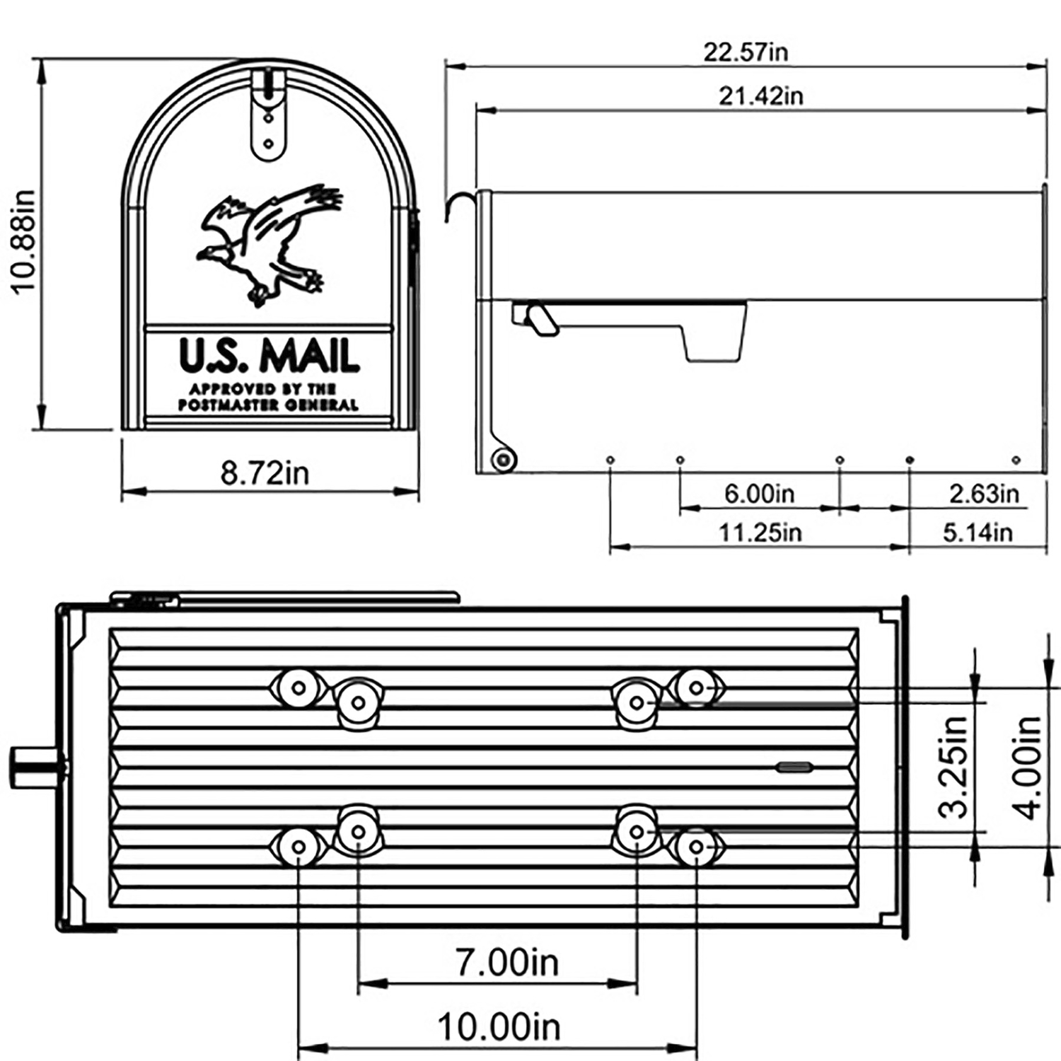 Gibraltar Mailboxes Elite Classic Galvanized Steel Post Mount Green Mailbox