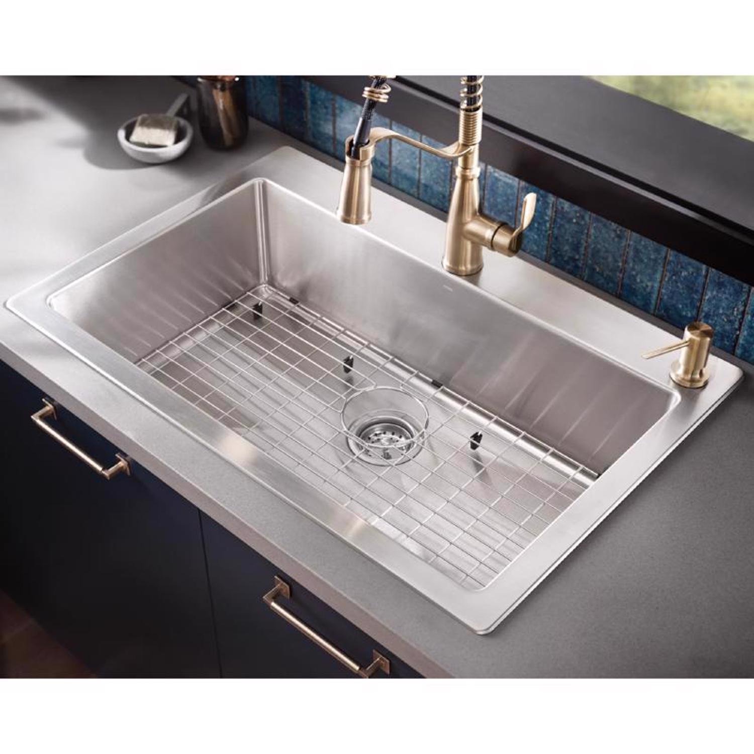 Moen Nolia One Handle Bronzed Gold Pull-Down Kitchen Faucet