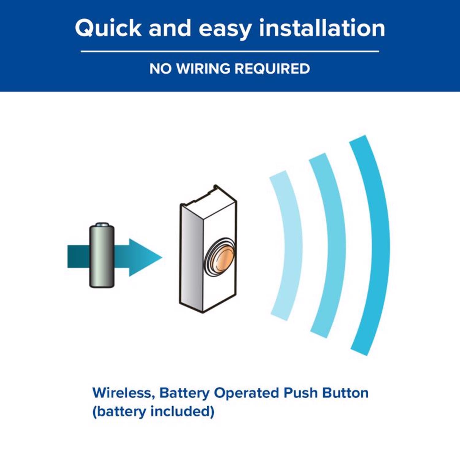 Heath Zenith White Plastic Wireless Pushbutton Doorbell