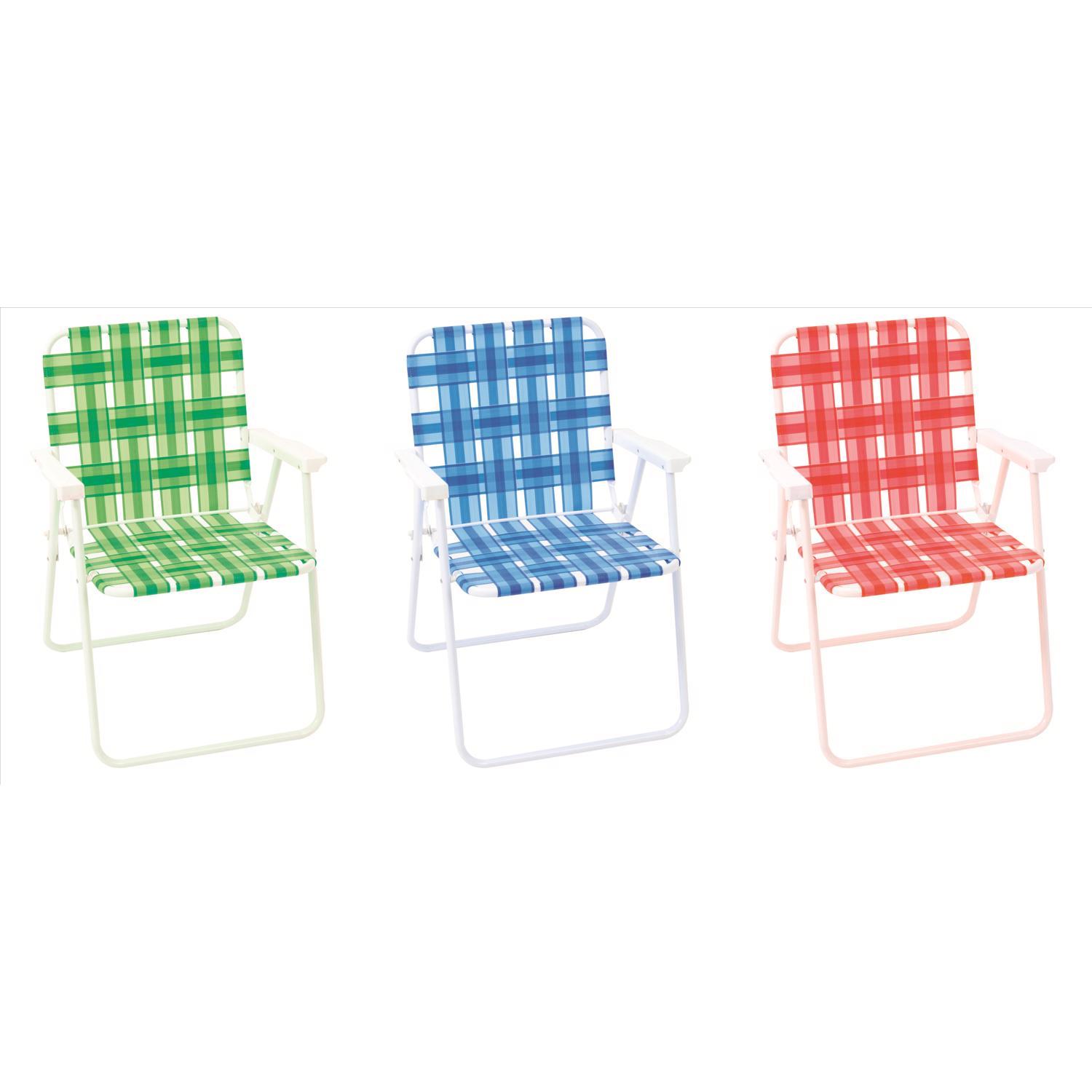 Rio Brands Assorted Folding Web Chair COLOR MAY VARY