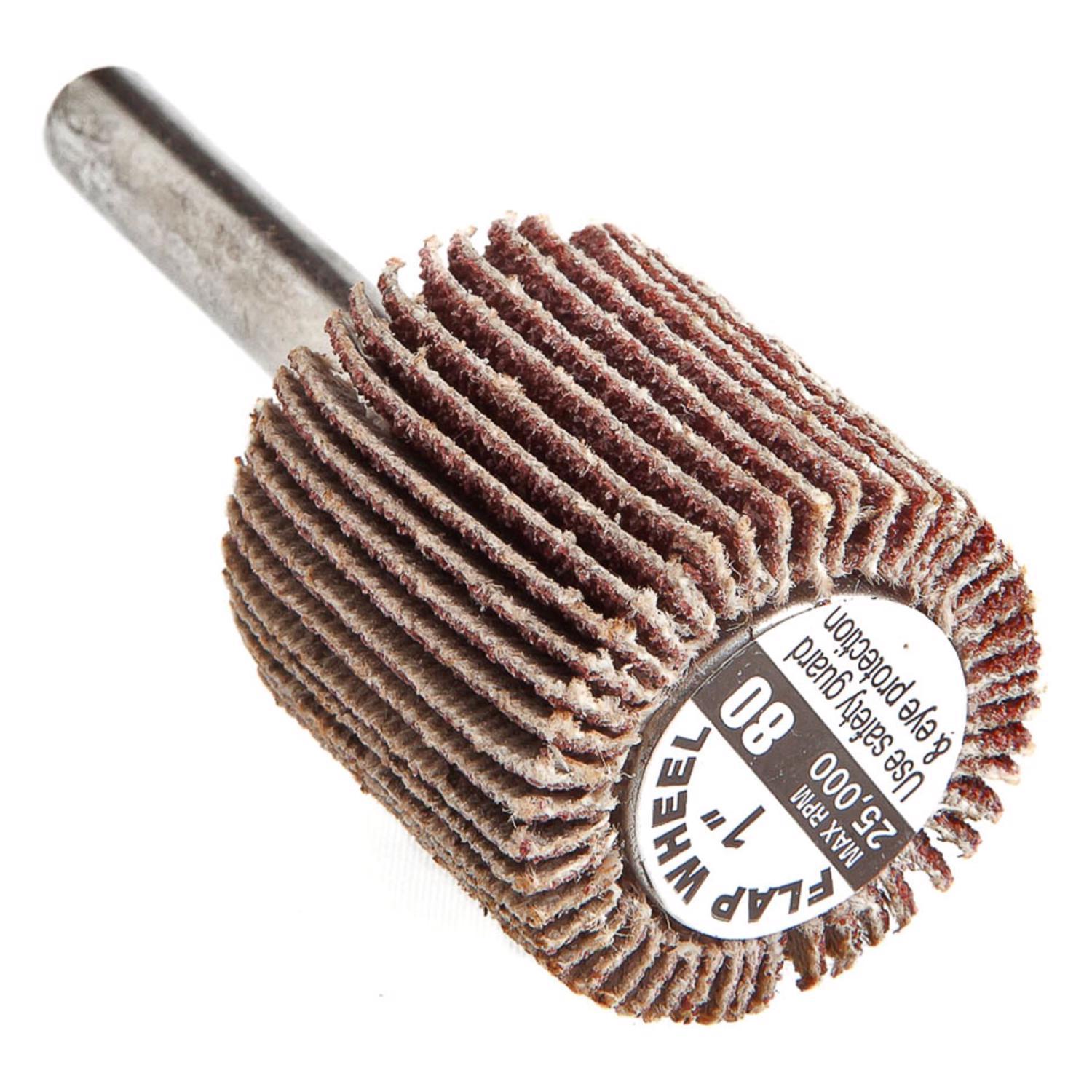 Forney 1 in. D X 1/4 in. Aluminum Oxide Flap Wheel 80 Grit 1 pc