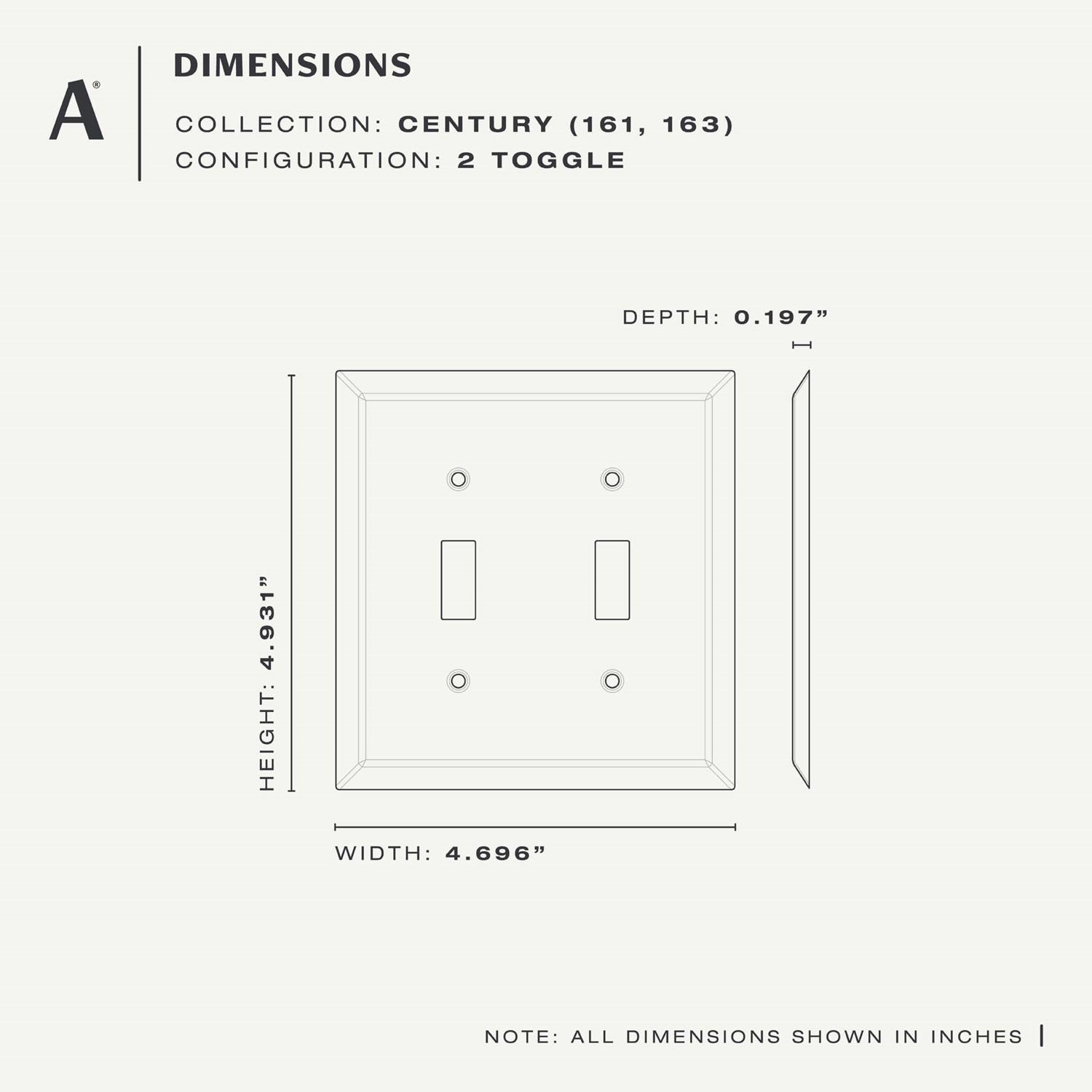 Amerelle Chelsea Aged Bronze 2 gang Stamped Steel Toggle Wall Plate 1 pk