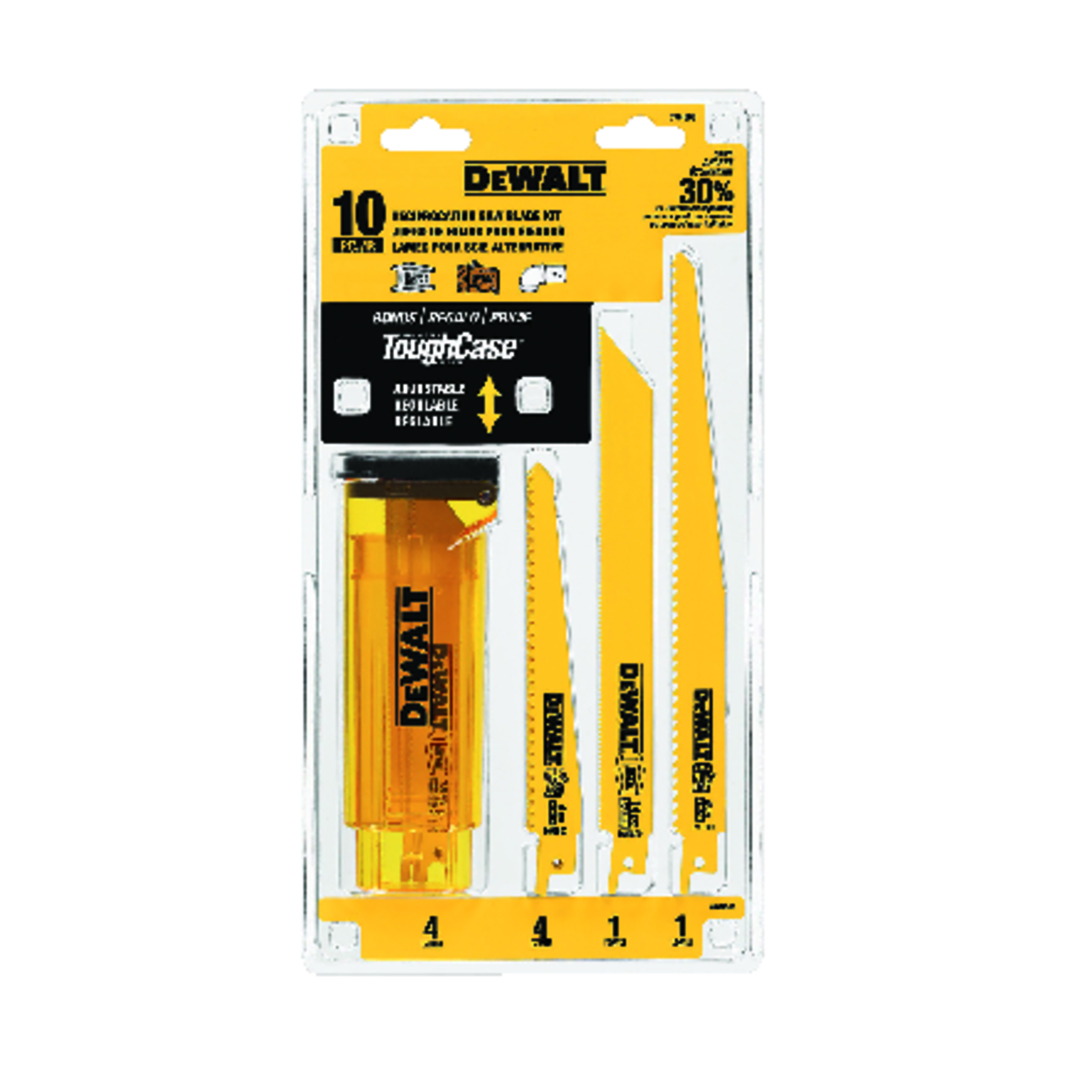 DeWalt Bi-Metal Reciprocating Saw Blade Set Multi TPI 10 pk