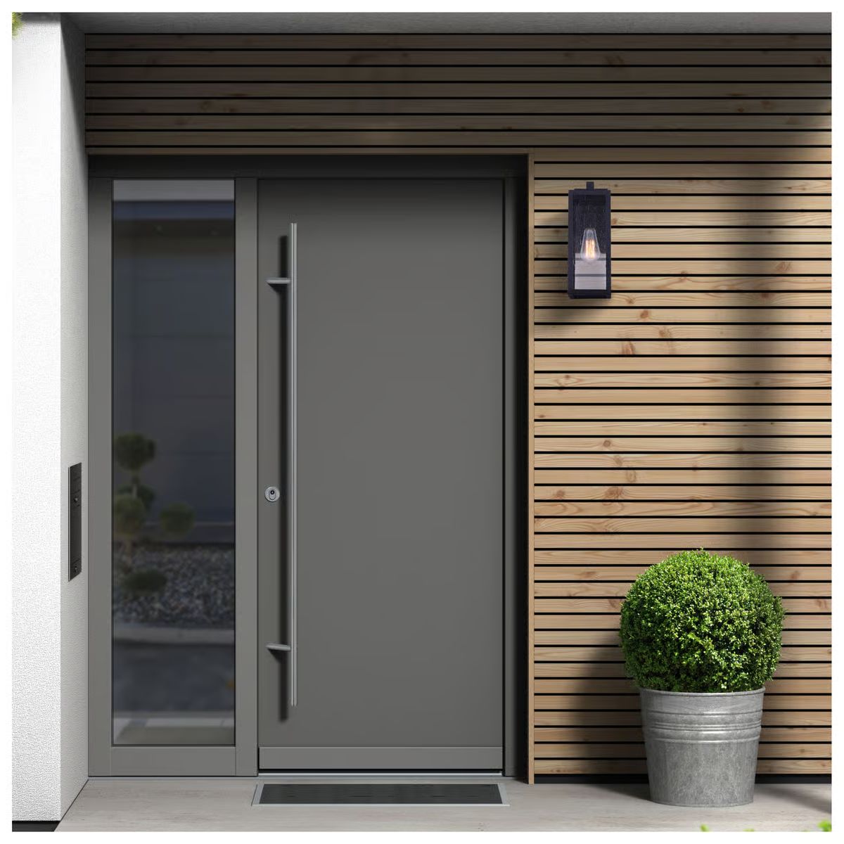Canarm Newport 1-Light Outdoor Wall Light in Matte Black