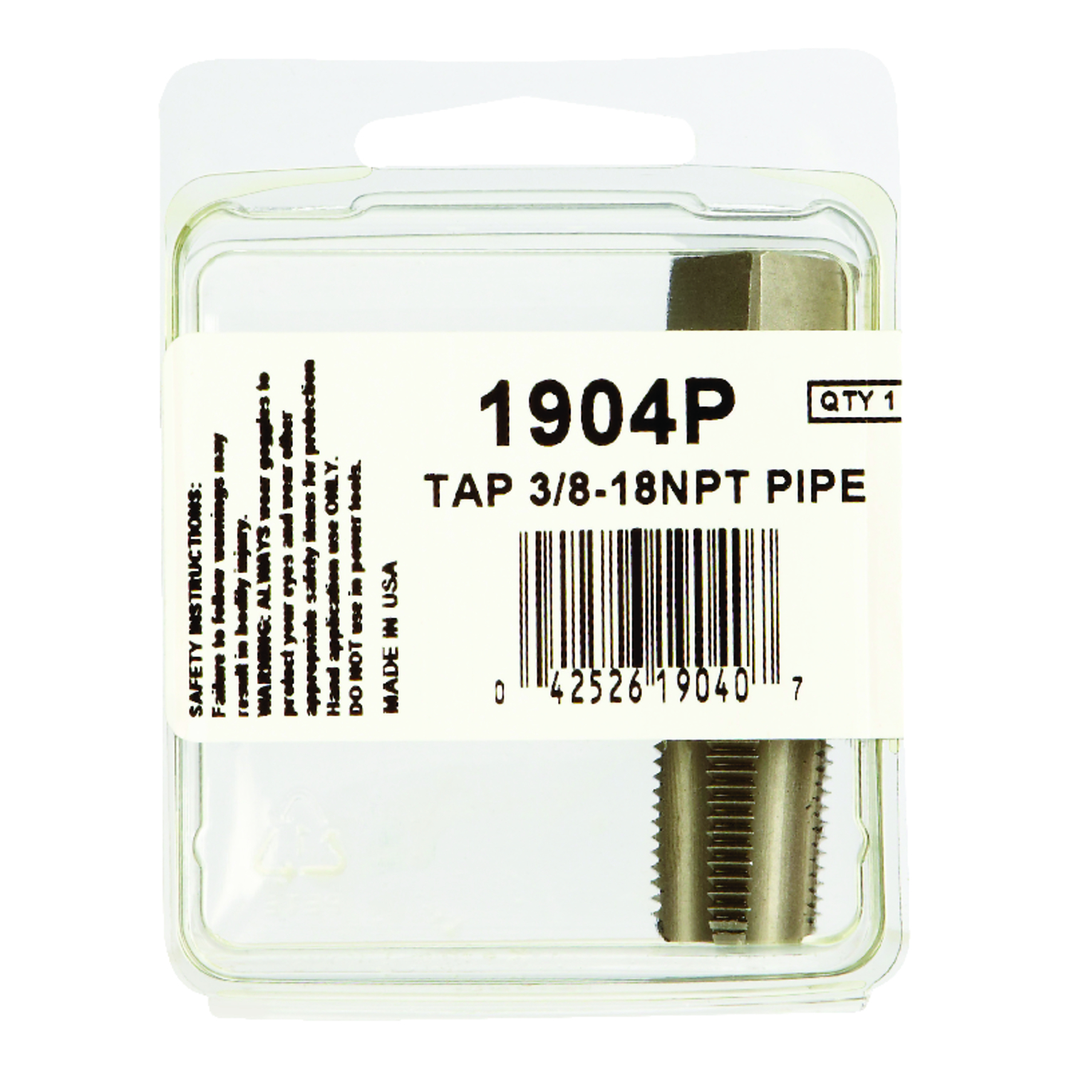 Irwin Hanson High Carbon Steel SAE Pipe Taper Tap 3/8 in. 1 pc