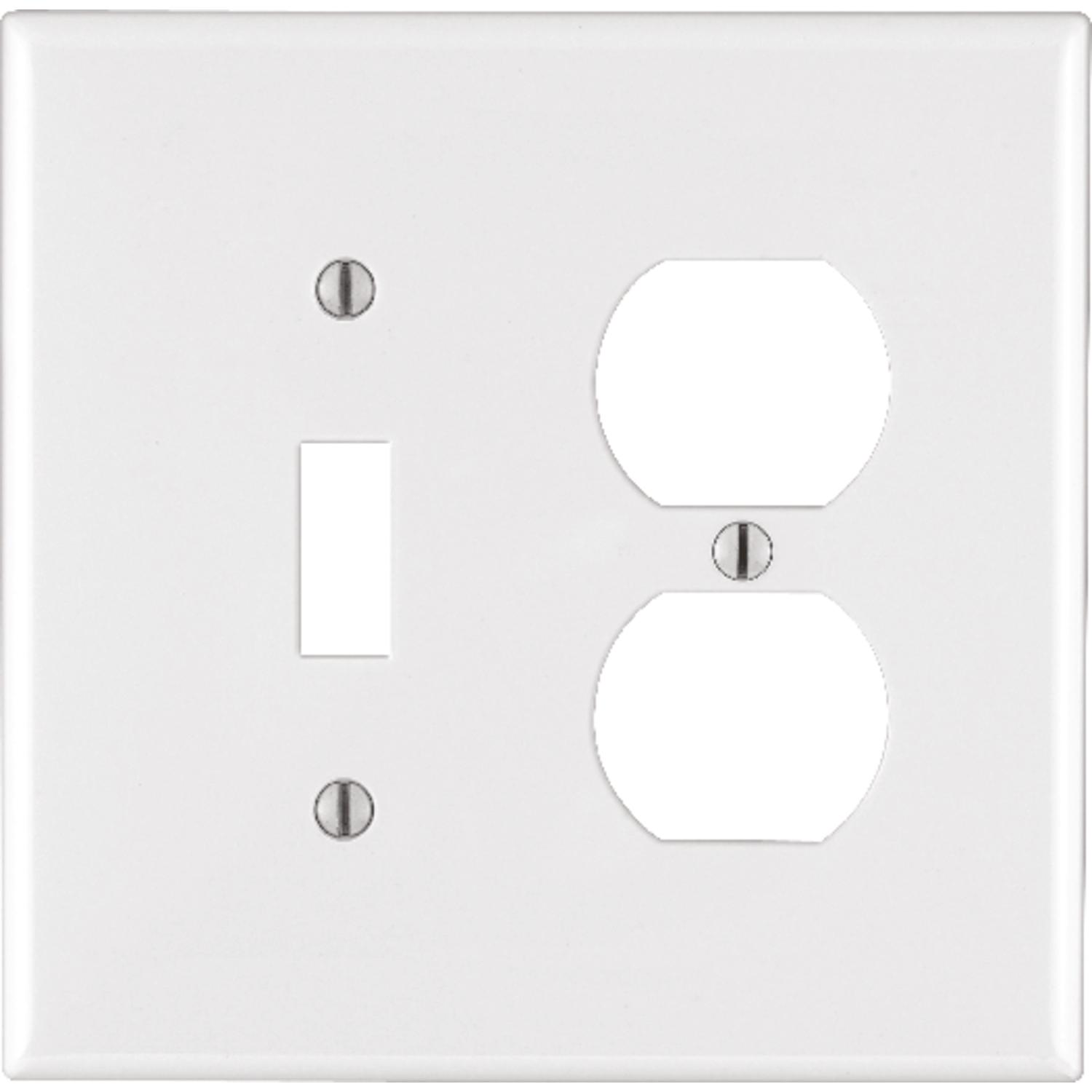 Leviton White 2 gang Thermoplastic Nylon Duplex/Toggle Wall Plate 1 pk