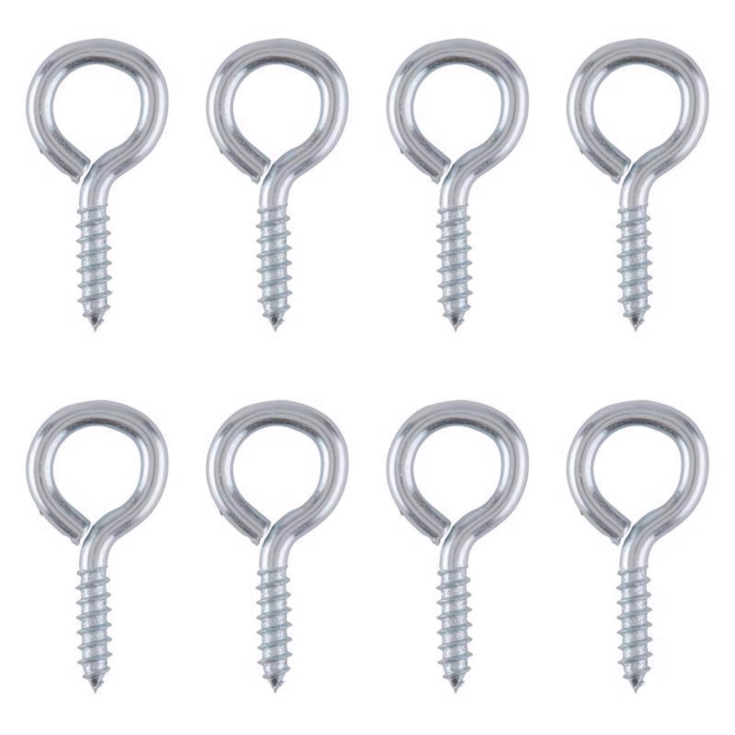 Ace 5/32 in. D X 1-5/16 in. L Zinc-Plated Steel Screw Eye 55 lb. cap. 8 pk