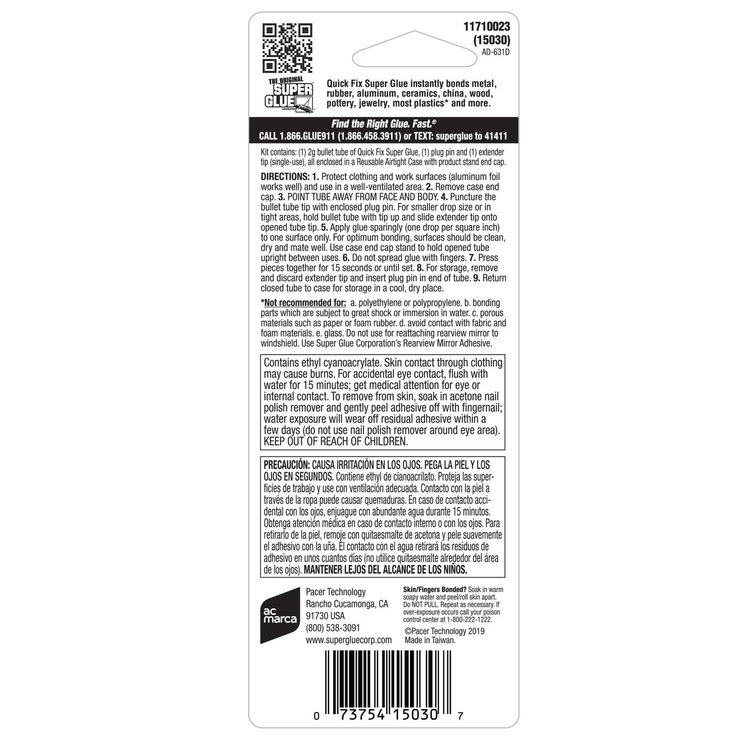 The Original Super Glue Quick Fix High Strength Cyanoacrylate All Purpose Super Glue 0.07 oz