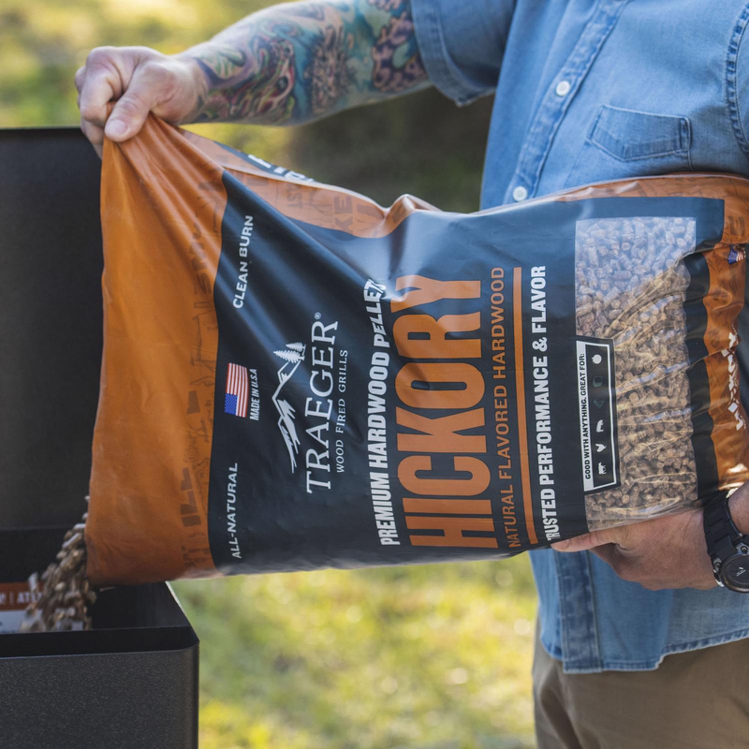 Traeger Premium All Natural Hickory Hardwood Pellets 20 lb