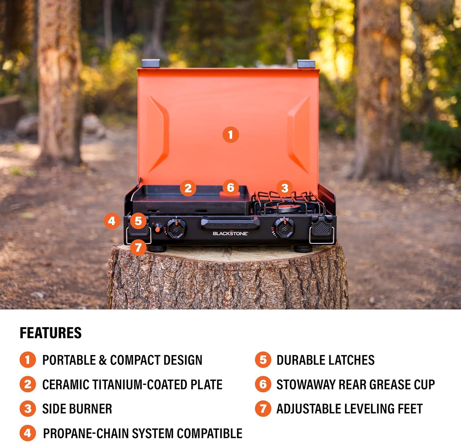 Blackstone 12 in. x 14 in. Camping Griddle with Side Burner