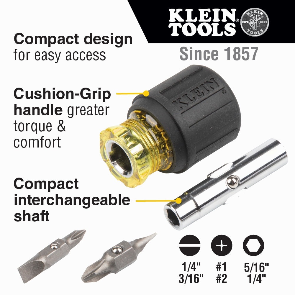 Klein 2-Piece Bi-material Handle Multi-bit Multi Tool Screwdriver Set 85518