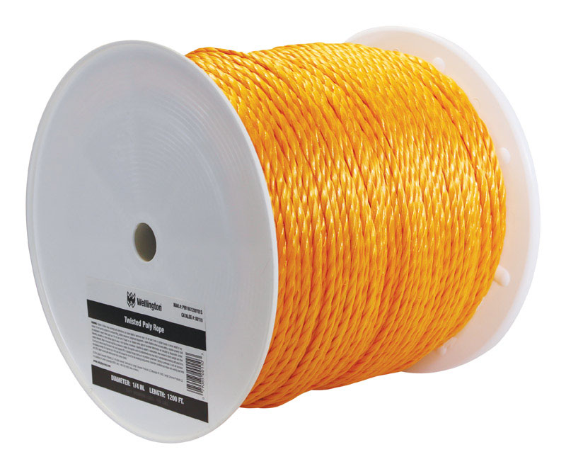 Wellington 1/4 in. Dia. x 1200 ft. L Twisted Poly Rope Orange