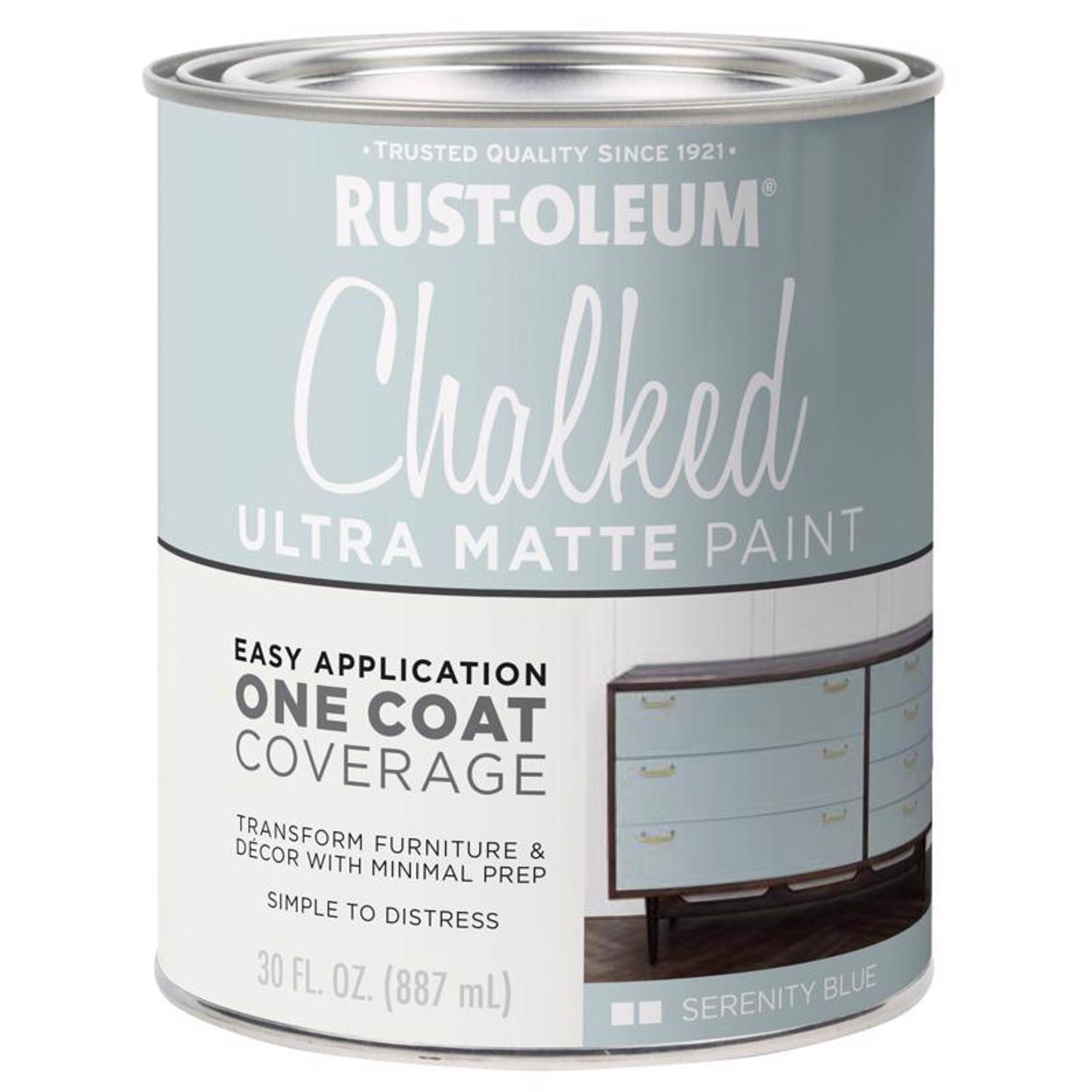 Rust-Oleum Chalked Ultra Matte Serenity Blue Water-Based Acrylic Chalk Paint 30 oz