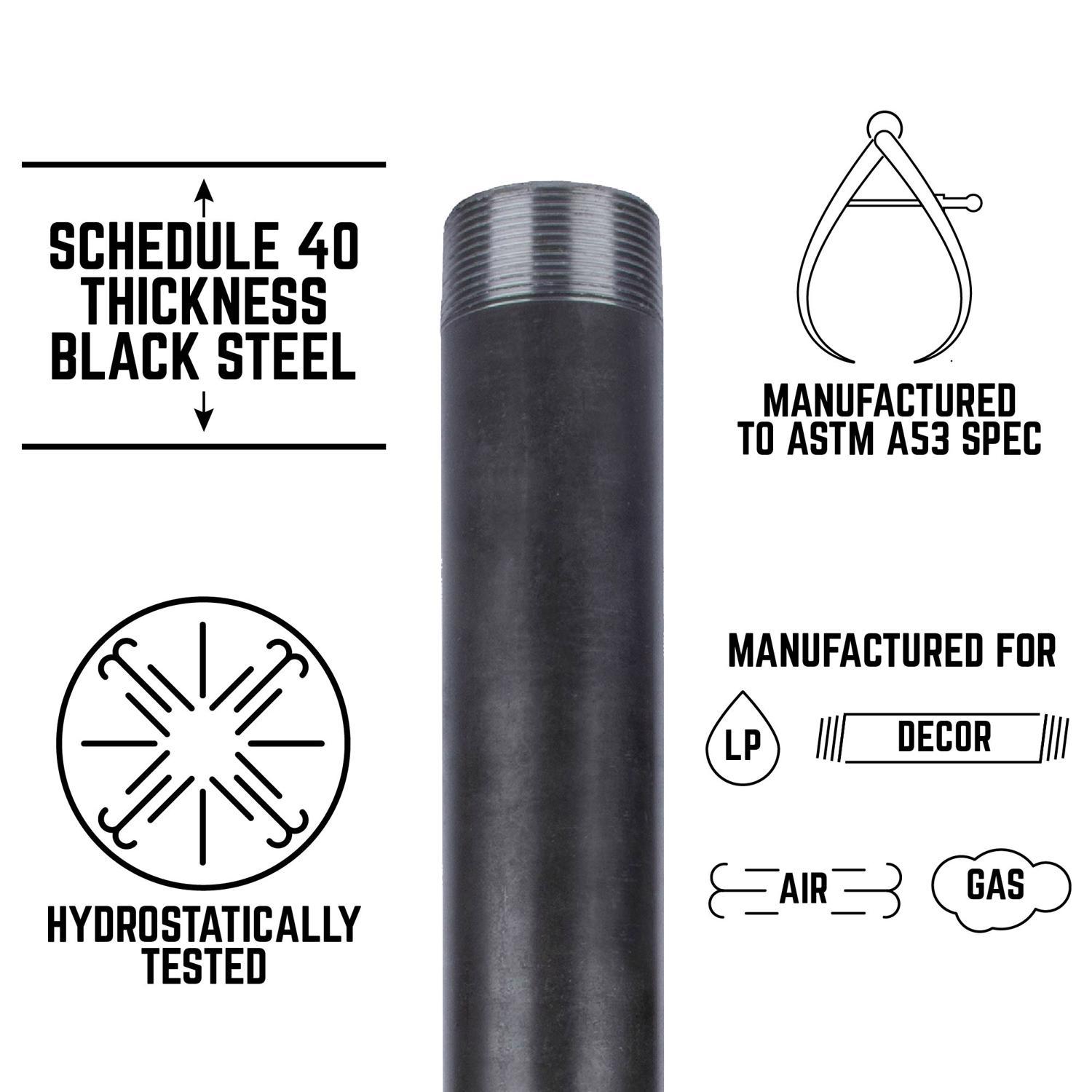 STZ Industries 1-1/2 in. MIP each X 1-1/2 in. D MIP Black Steel Close Nipple