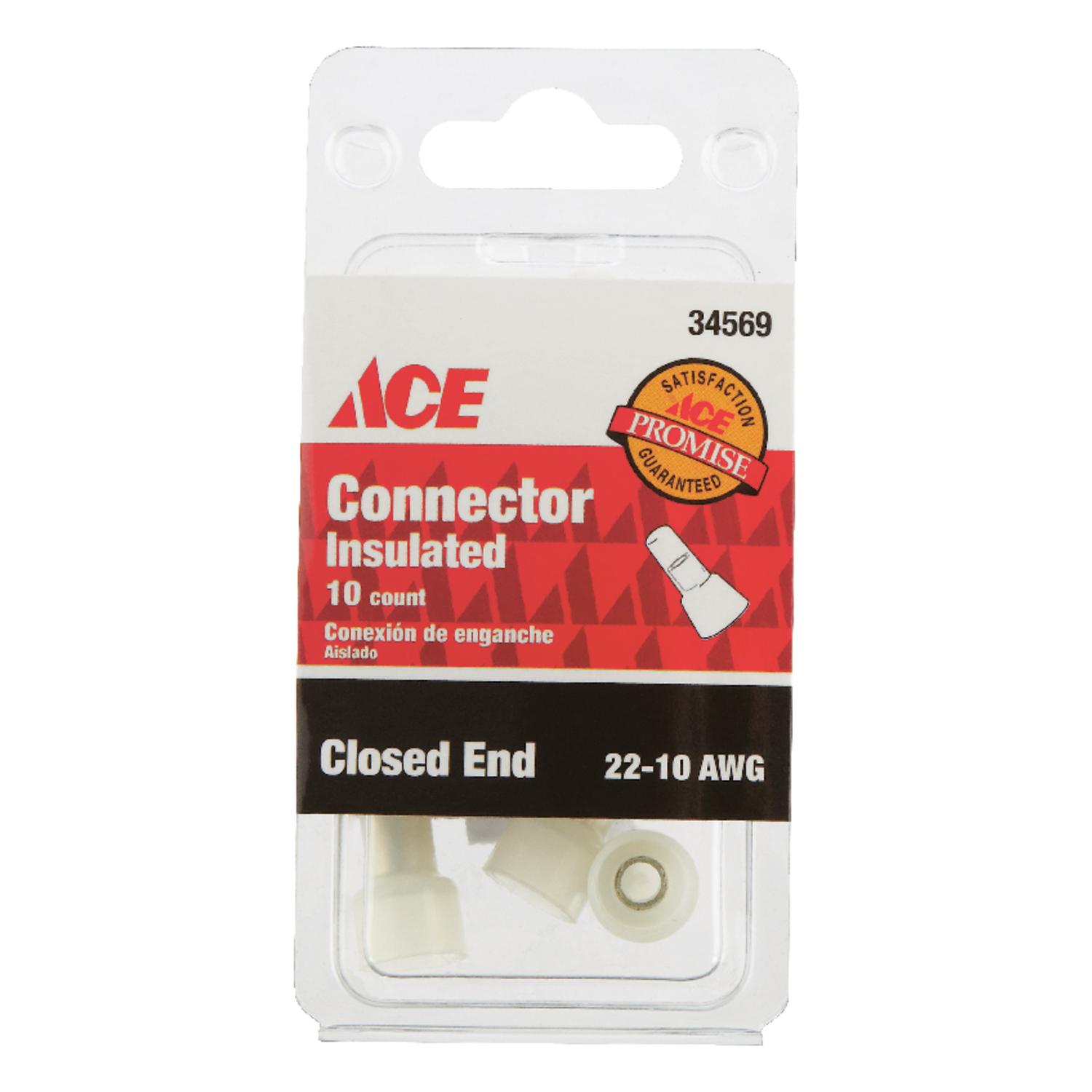 Ace Insulated Wire Closed End Connector Clear 10 pk