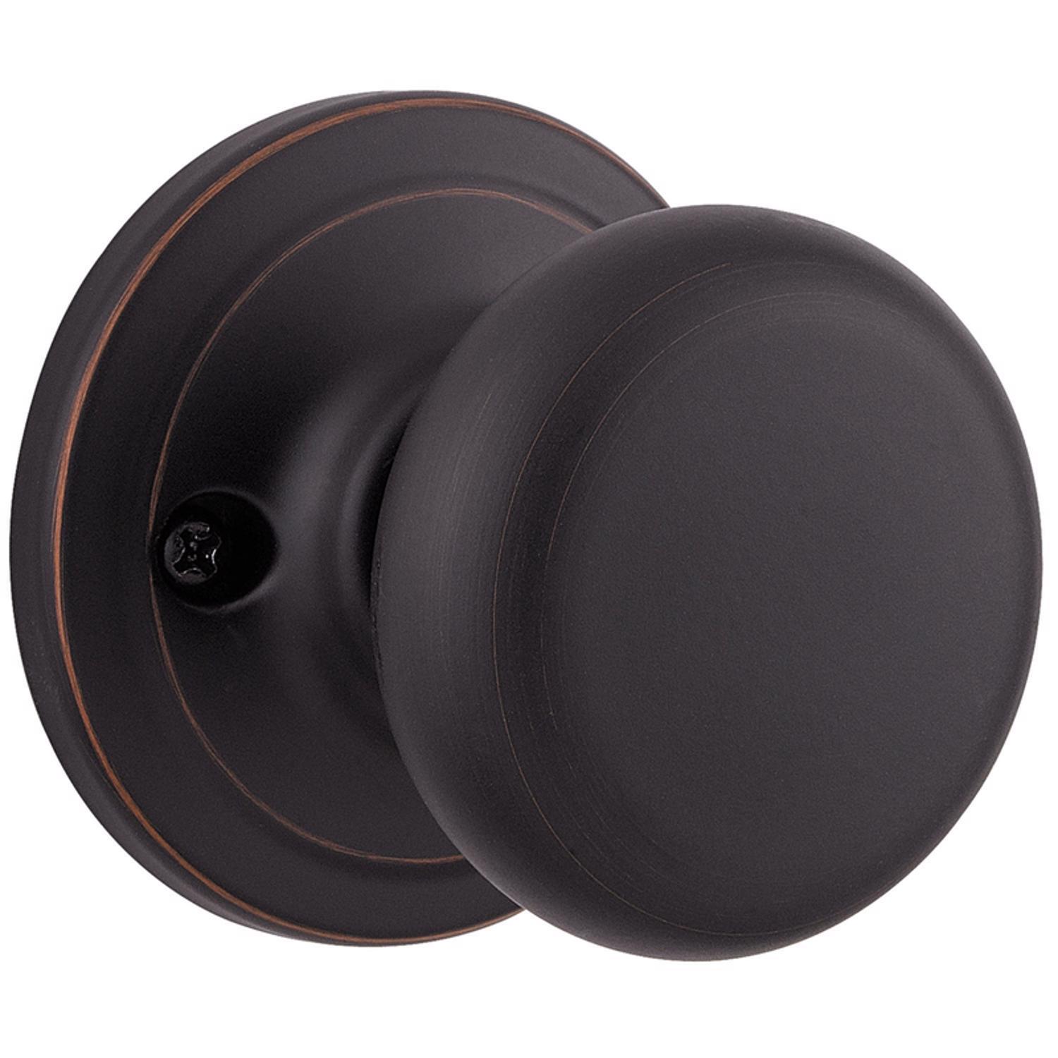 Kwikset Juno Venetian Bronze Passage Door Knob 1-3/4 in.