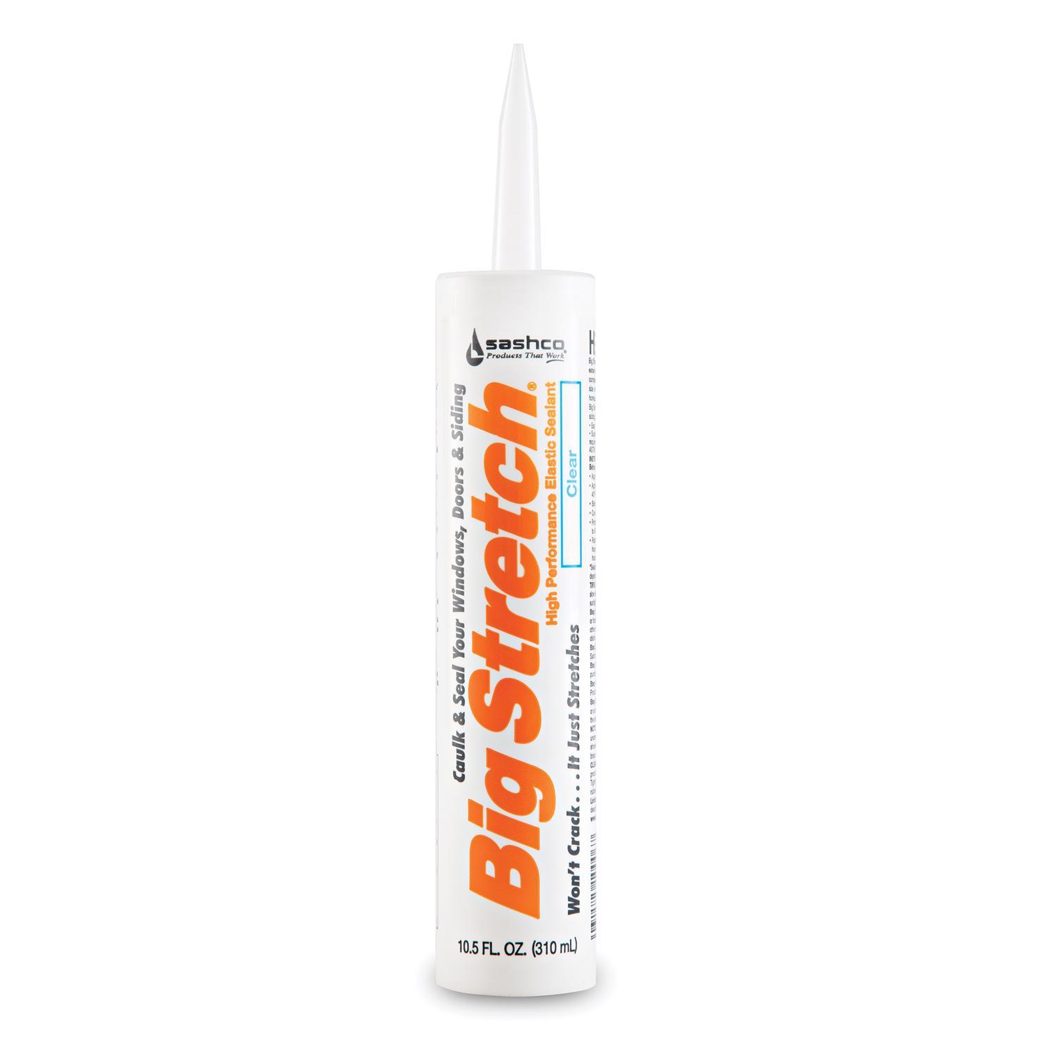 Sashco Big Stretch Clear Elastomeric Acrylic Latex Door/Siding/ Window Caulk 10.5 oz
