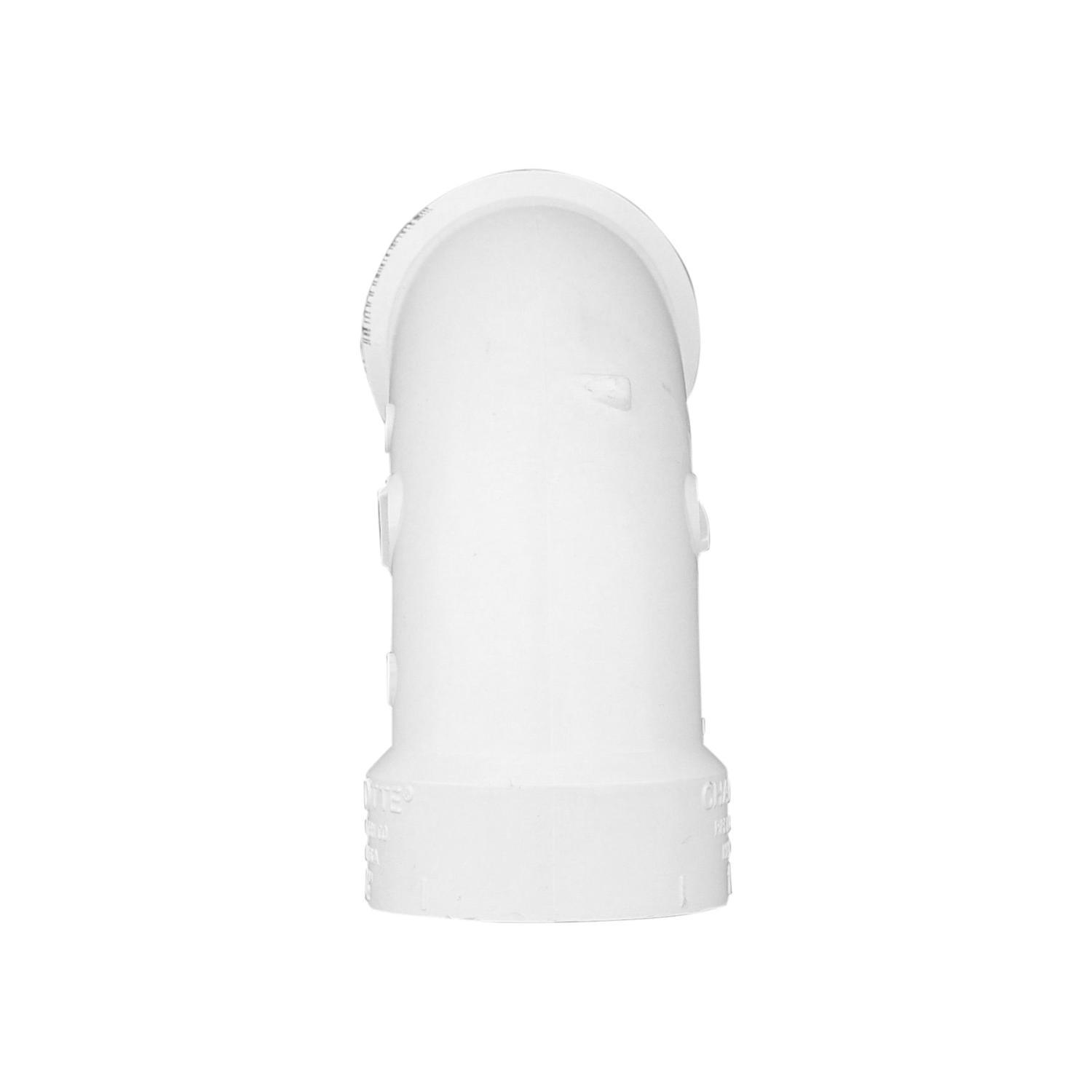 Charlotte Pipe Schedule 40 1-1/2 in. Hub X 1-1/2 in. D Hub PVC Elbow 1 pk