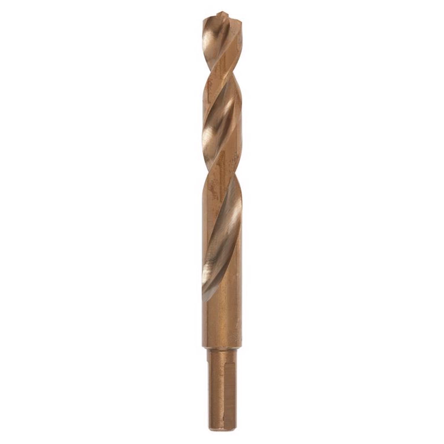Milwaukee Red Helix 1/2 in. X 5.12 in. L Cobalt Thunderbolt Drill Bit 3-Flat Shank 1 pc