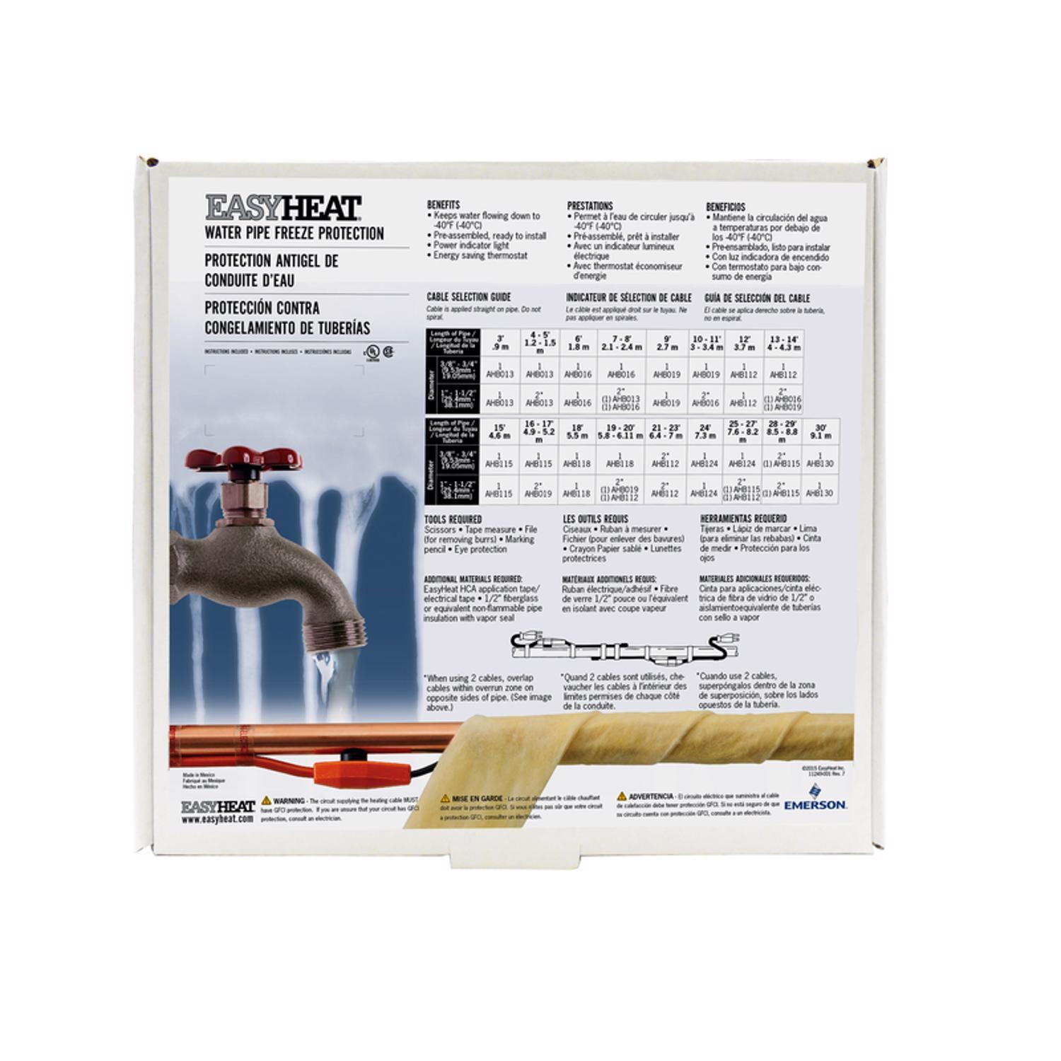 Easy Heat AHB 9 ft. L Heating Cable For Water Pipe